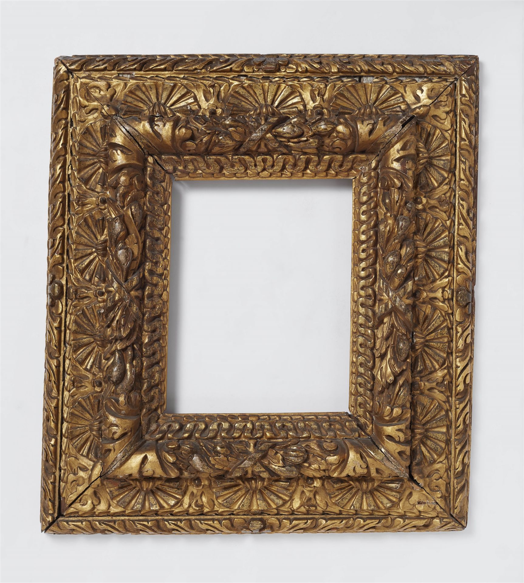 A Spanish giltwood baroque frame