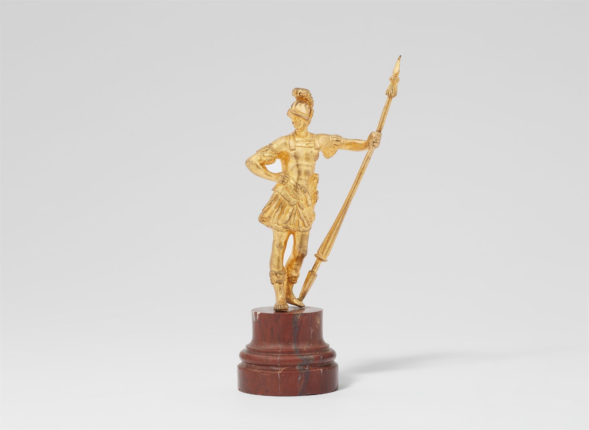 A standing ormolu figure of the god Mars