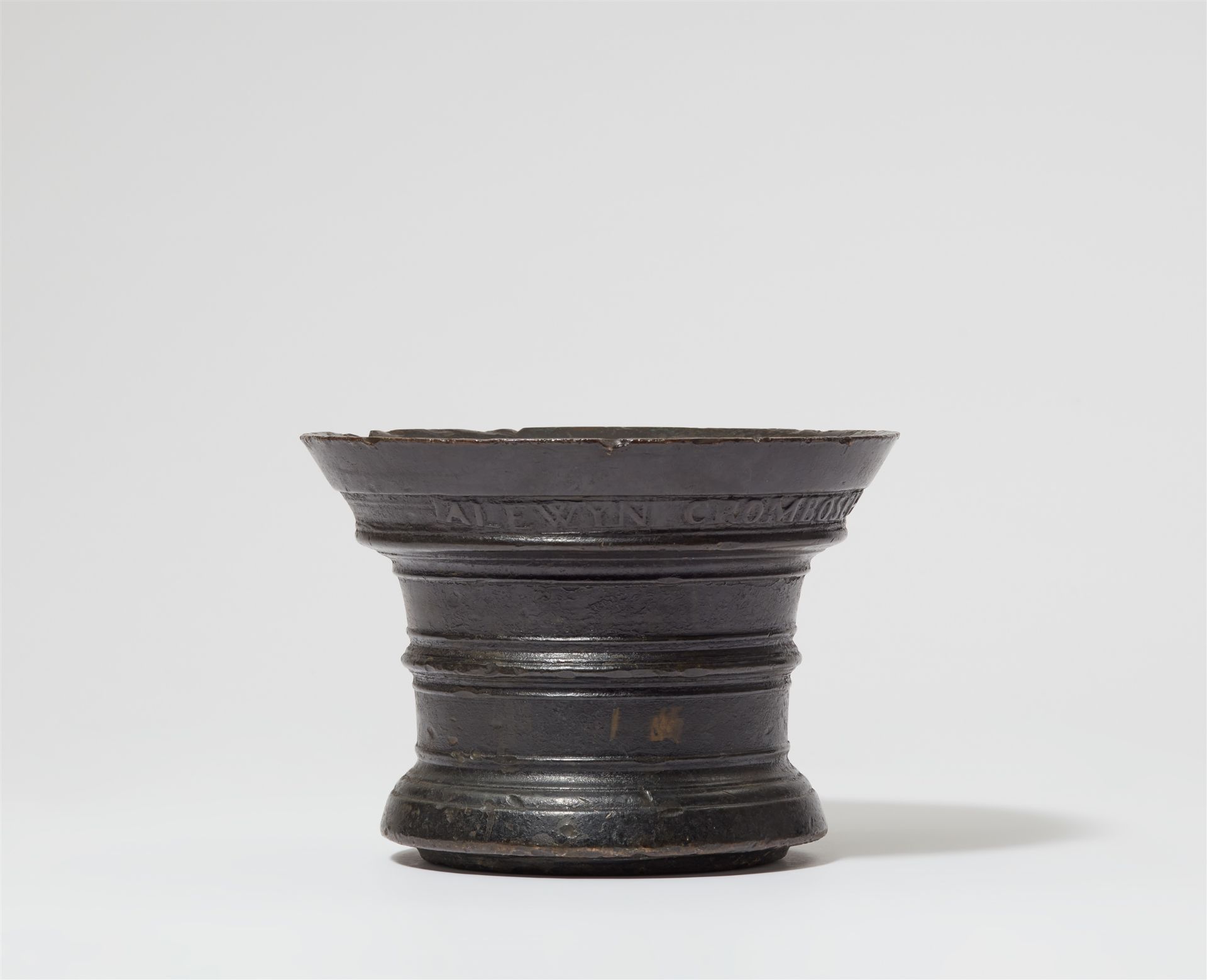 A rare signed and dated Amsterdam bronze mortar