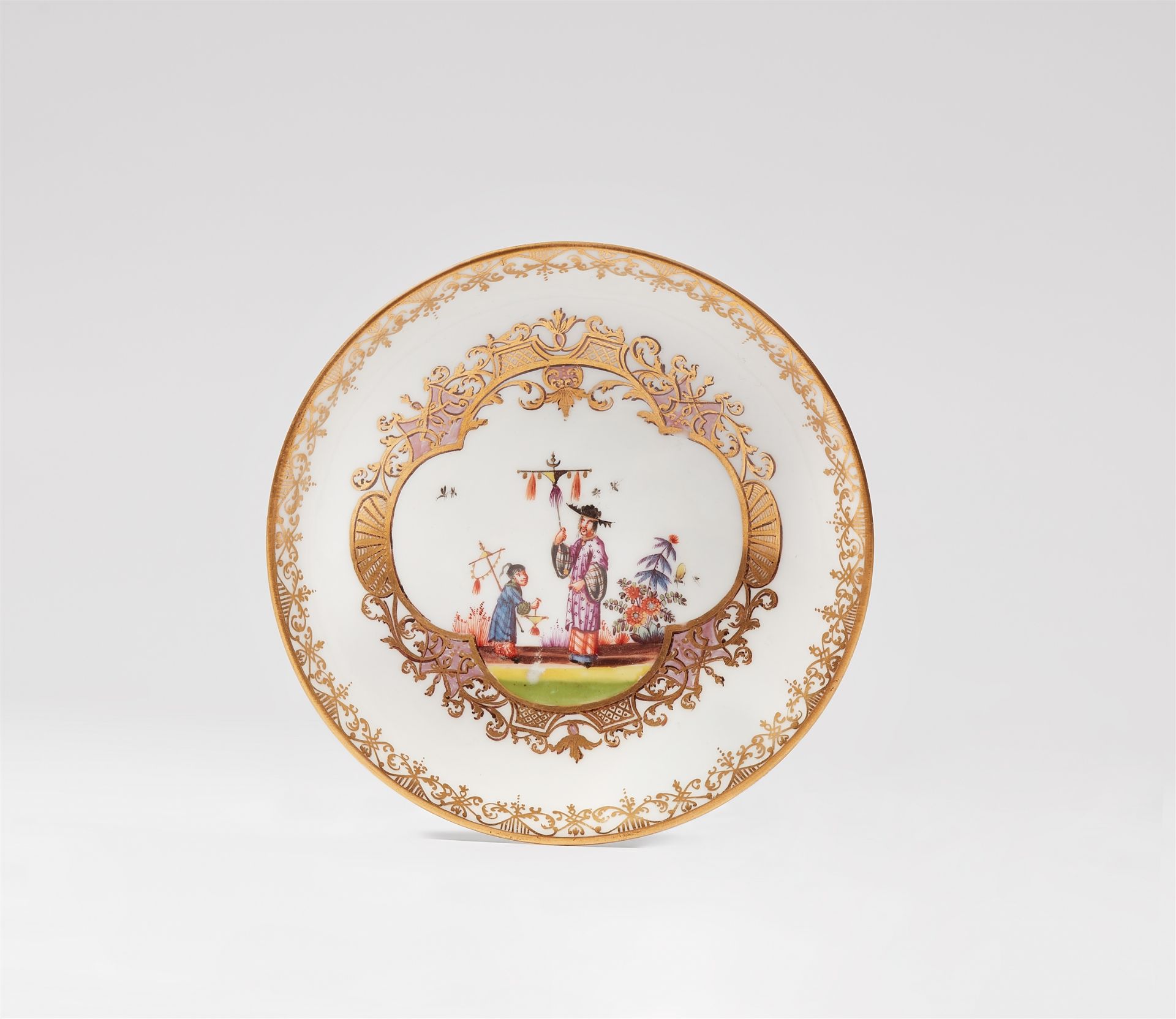 A Meissen porcelain chamberstick and saucer - Image 2 of 2