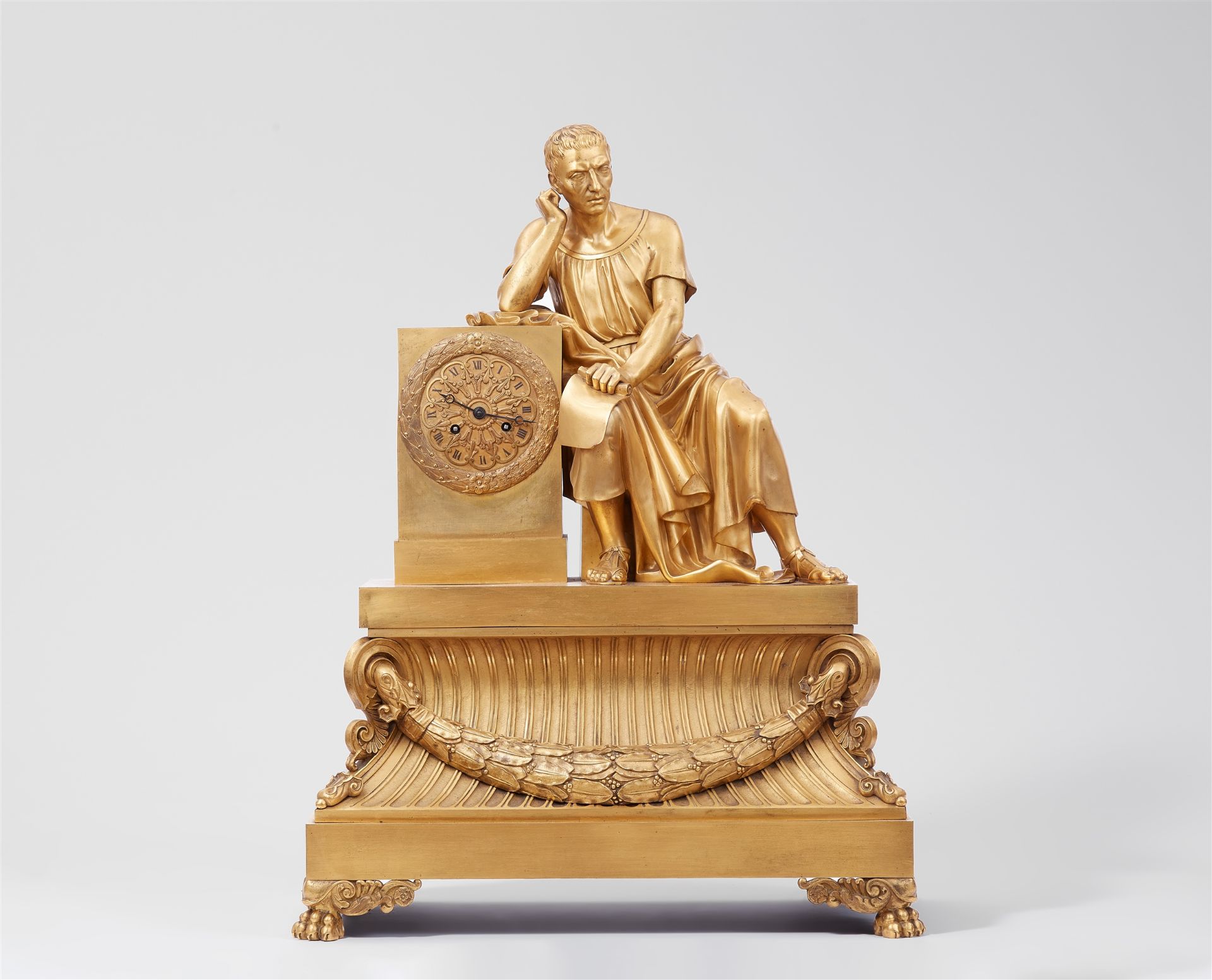 A pendulum clock with Marcus Tullius Cicero, by Pierre-Philippe Thomire (1751 - 1843)