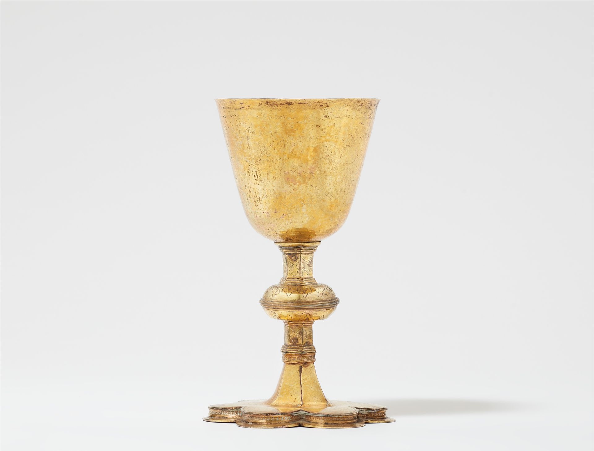A gilded copper communion chalice