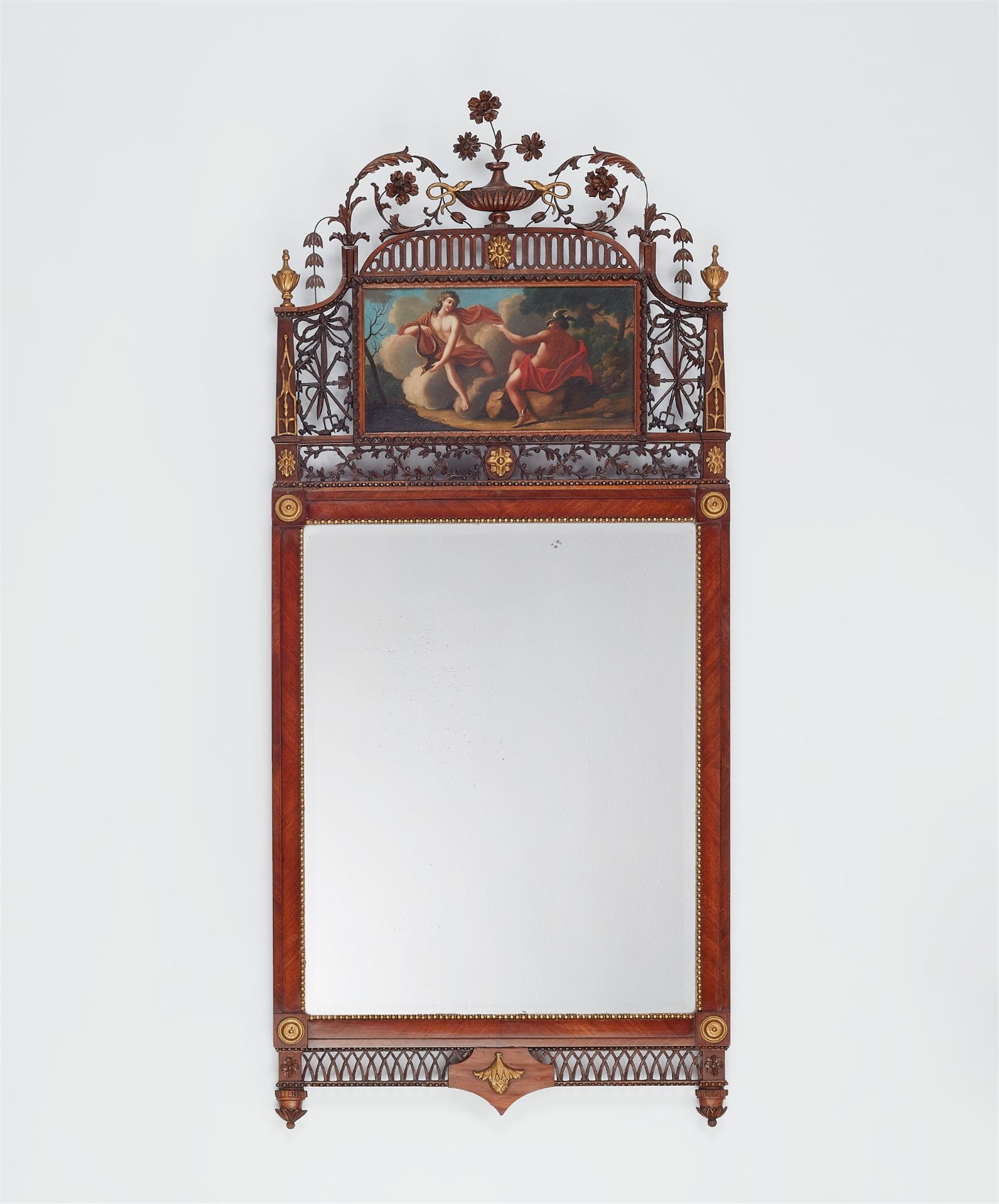 A Neoclassical mahogany mirror