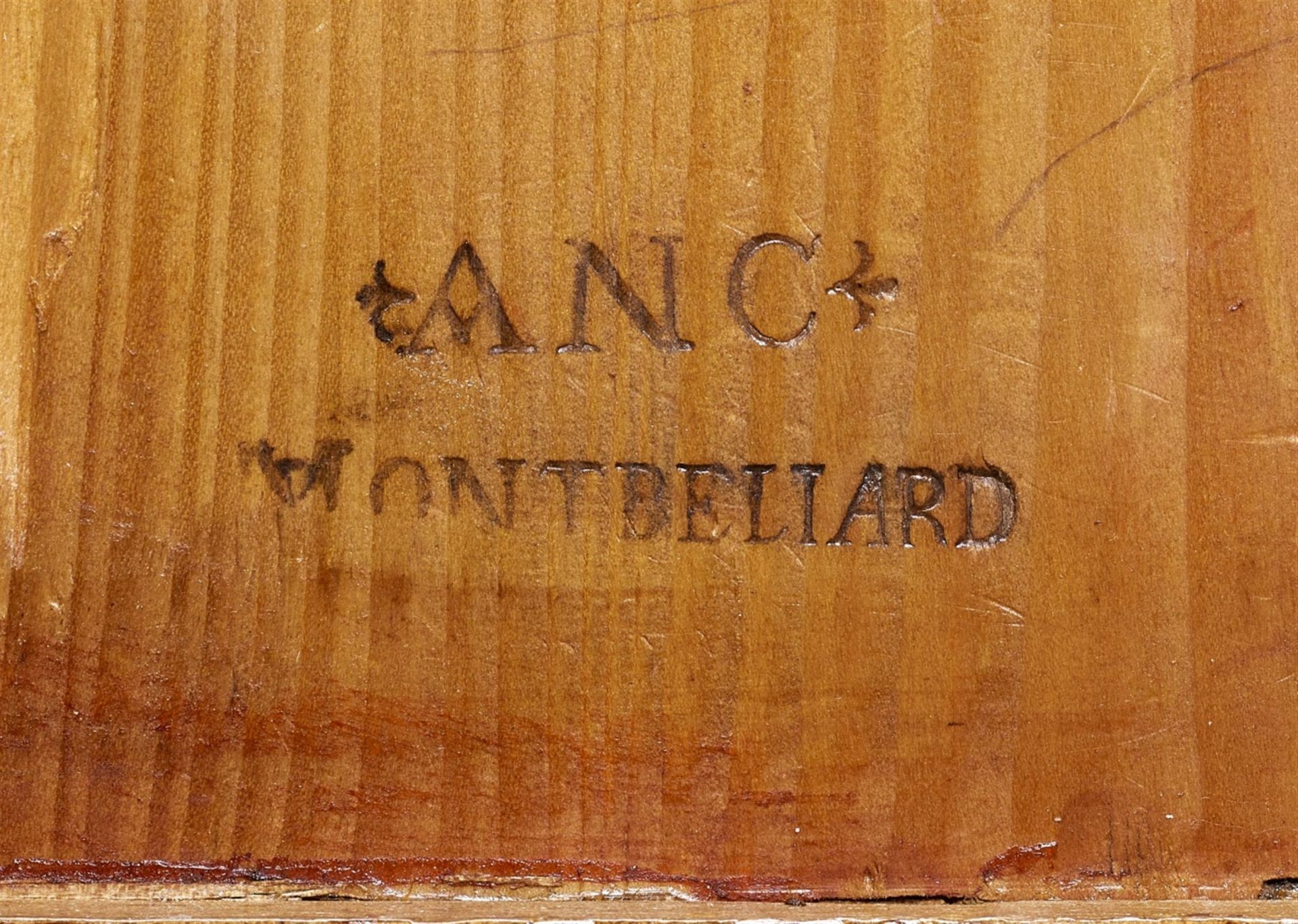 A Montbéliard marquetry bureau with the stamp of Abraham-Nicolas Couleru - Image 3 of 3