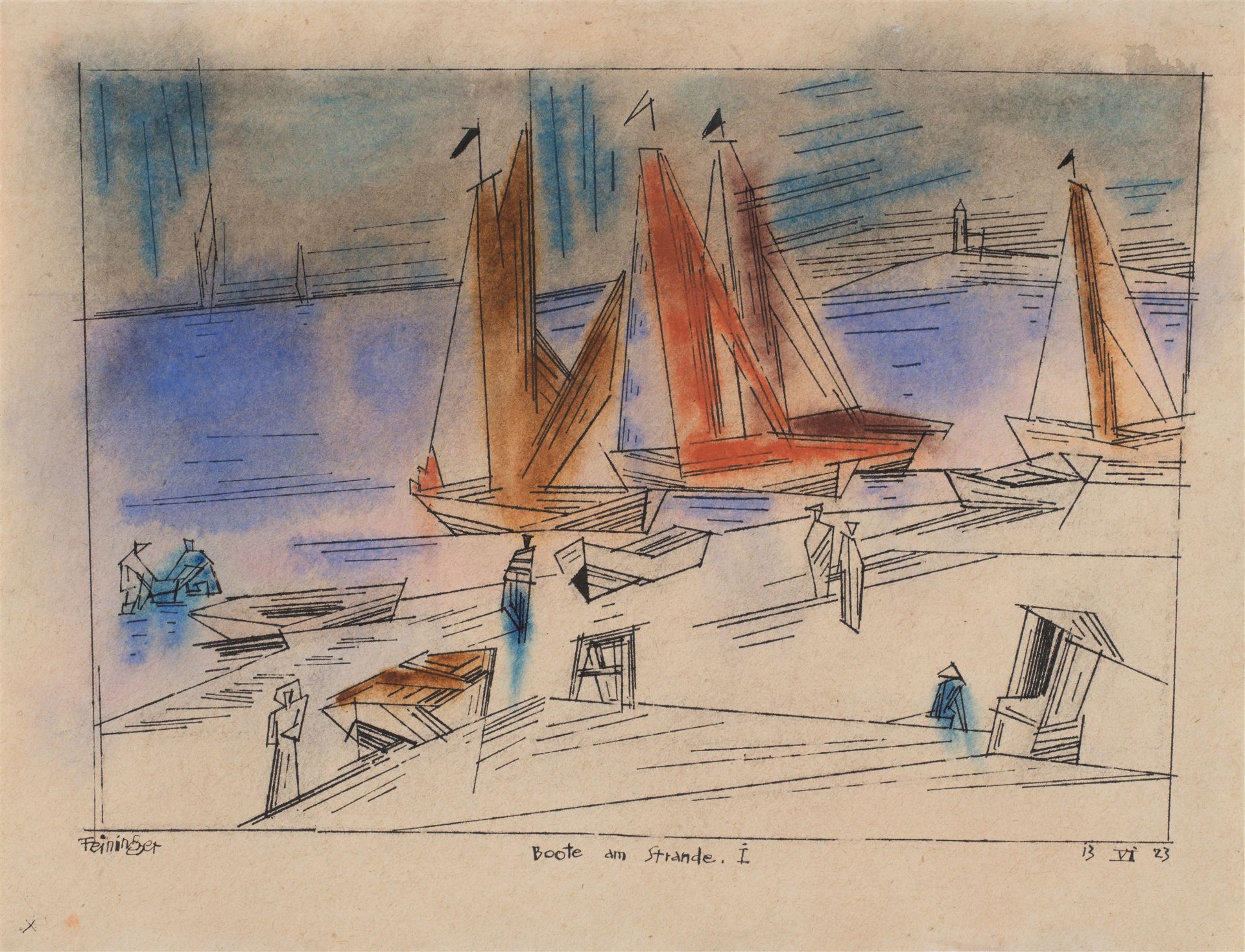 Lyonel Feininger, Boote am Strande I