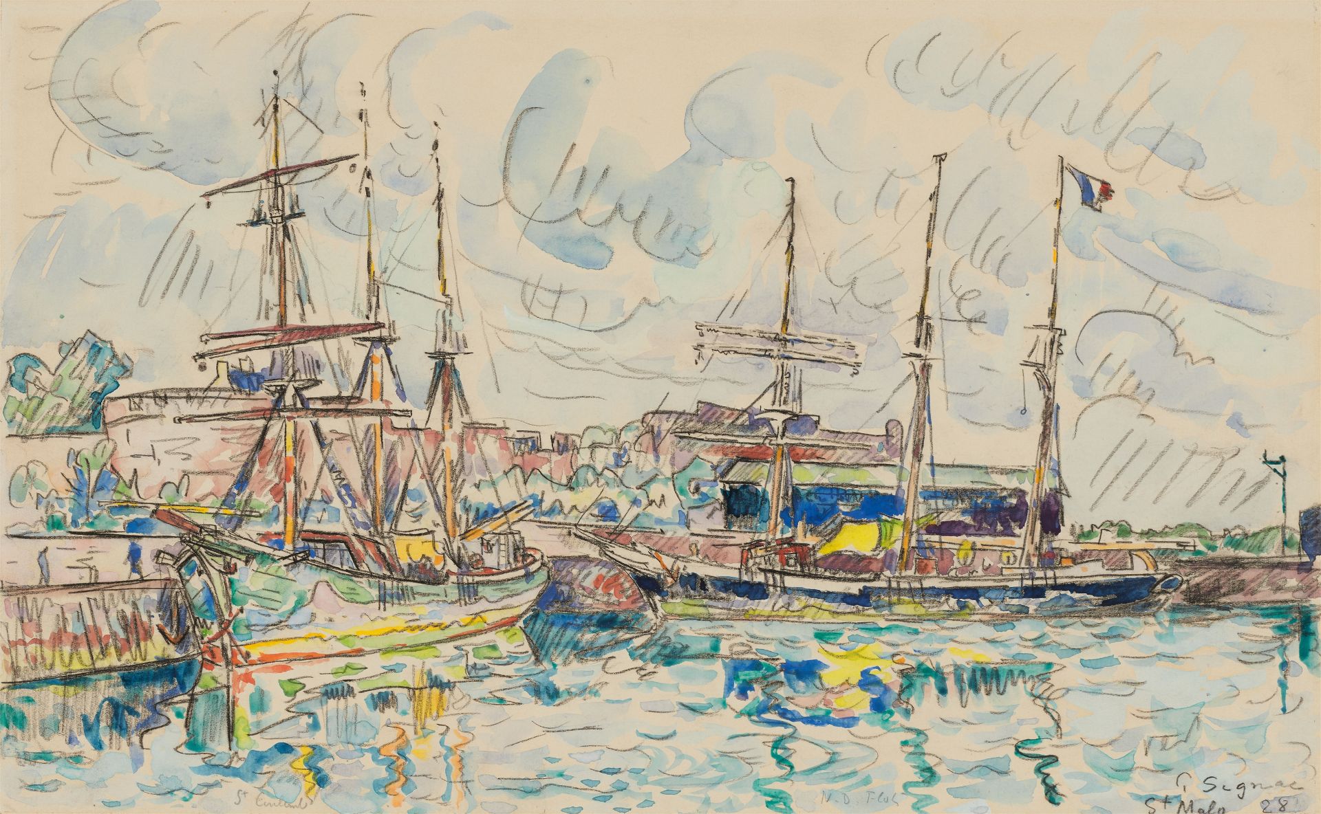 Paul Signac, Saint Malo. Goélettes à quai