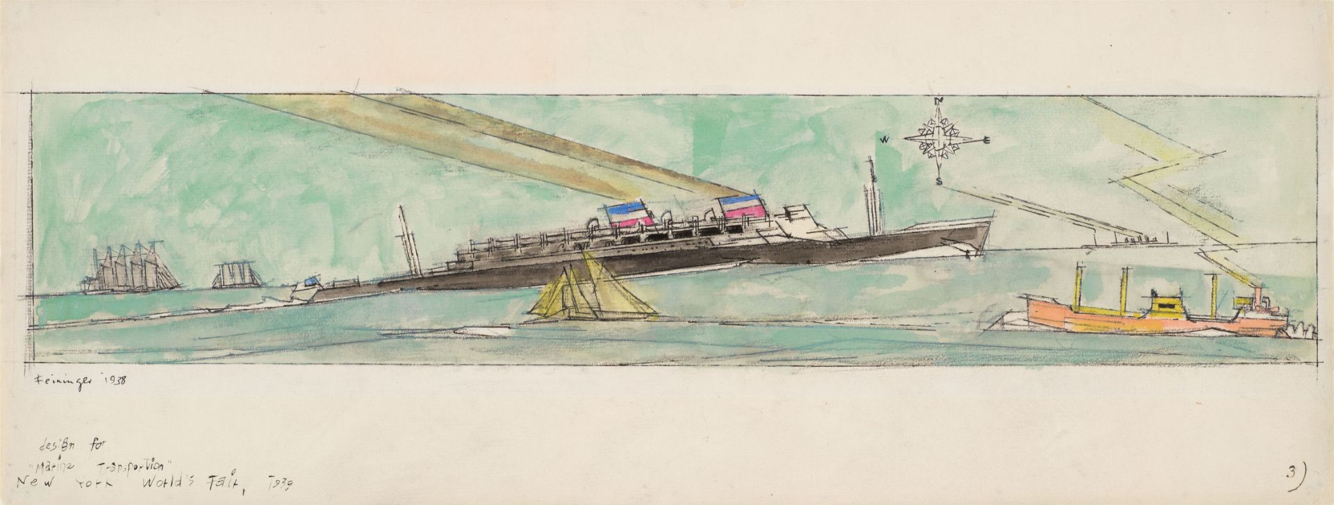 Lyonel Feininger, Design for Marine Transportation Building, New York World's Fair