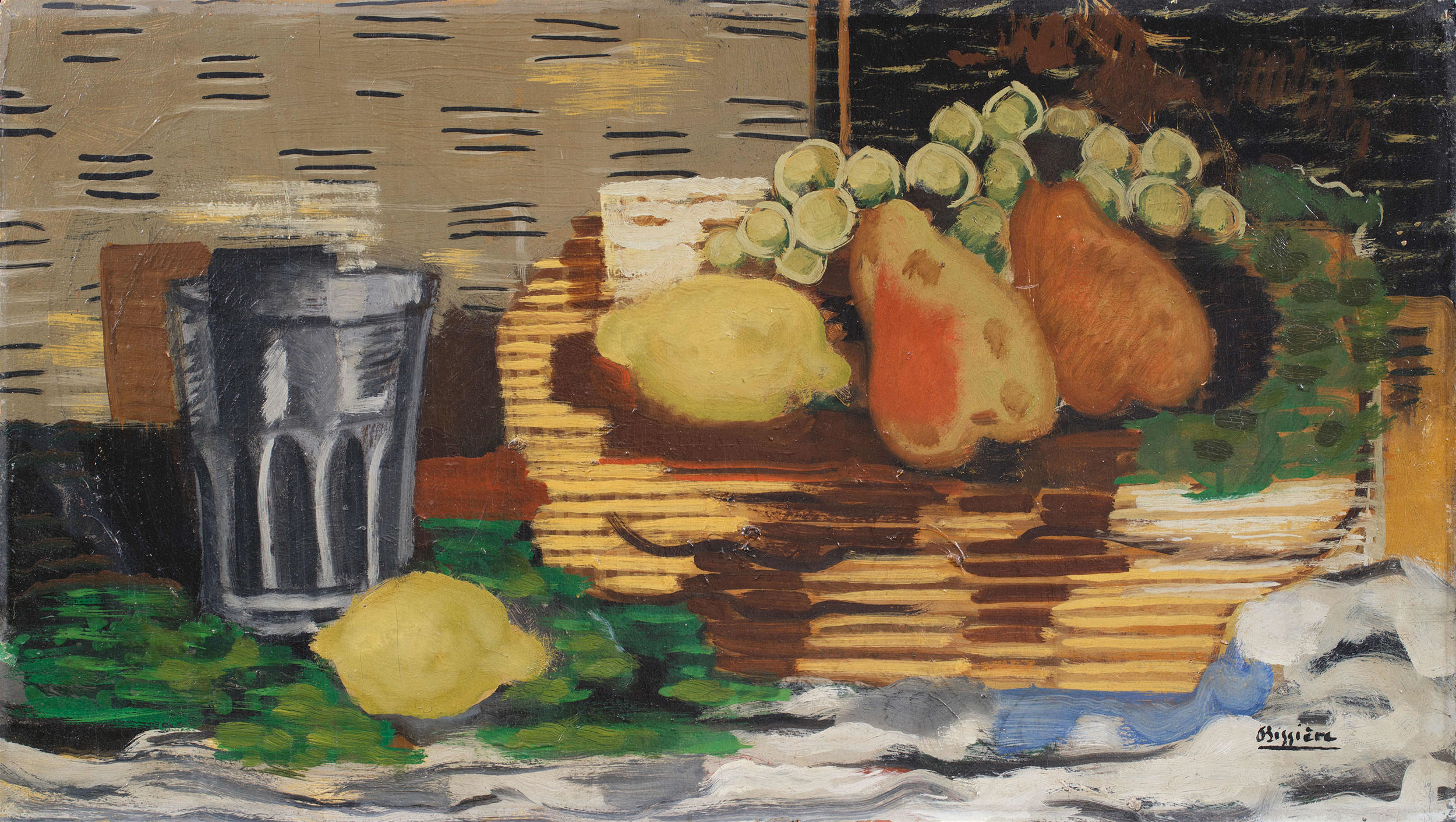 Roger Bissière, Fruits sur un Panier