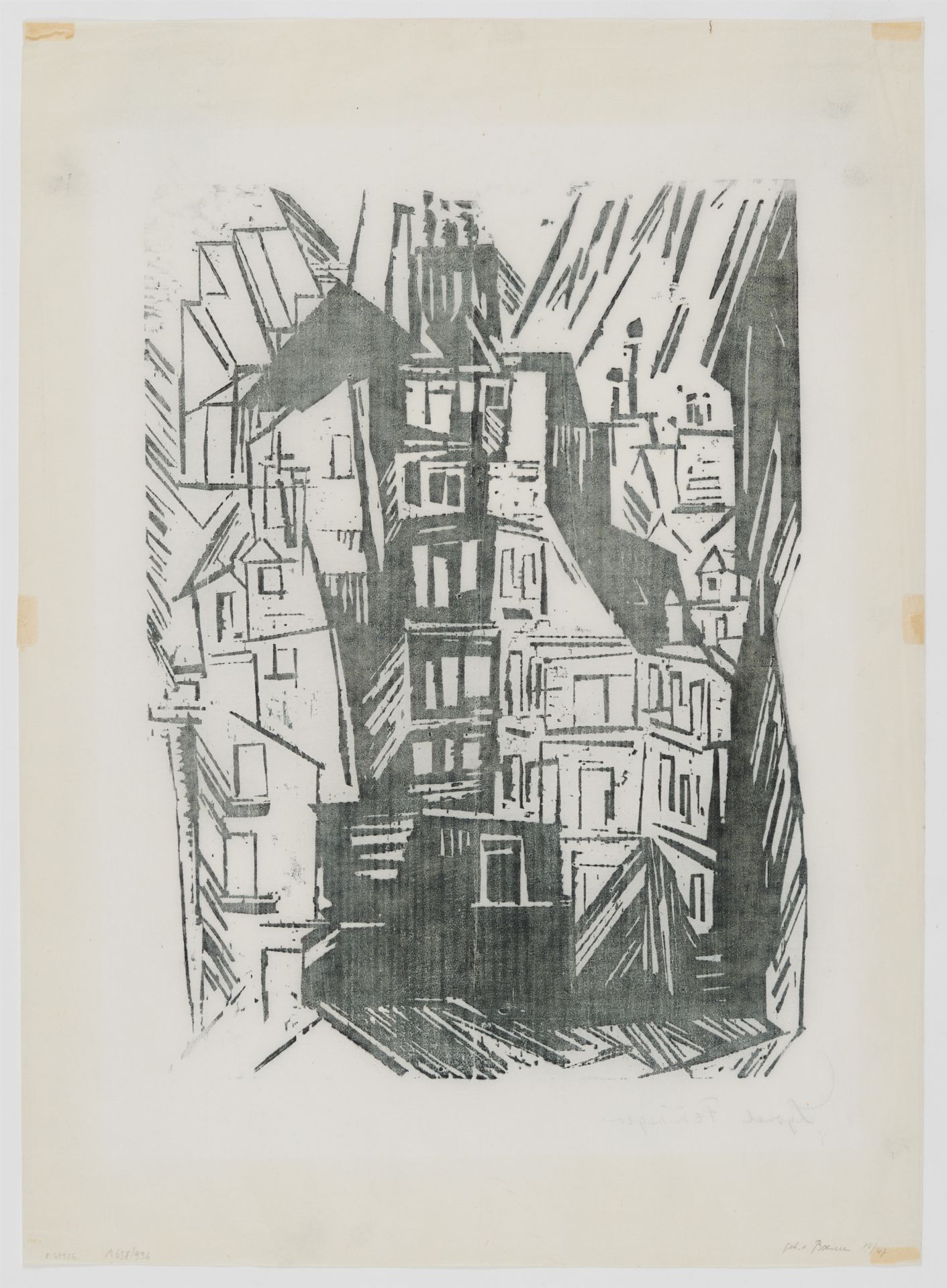 Lyonel Feininger, Pariser Häuser - Image 2 of 2