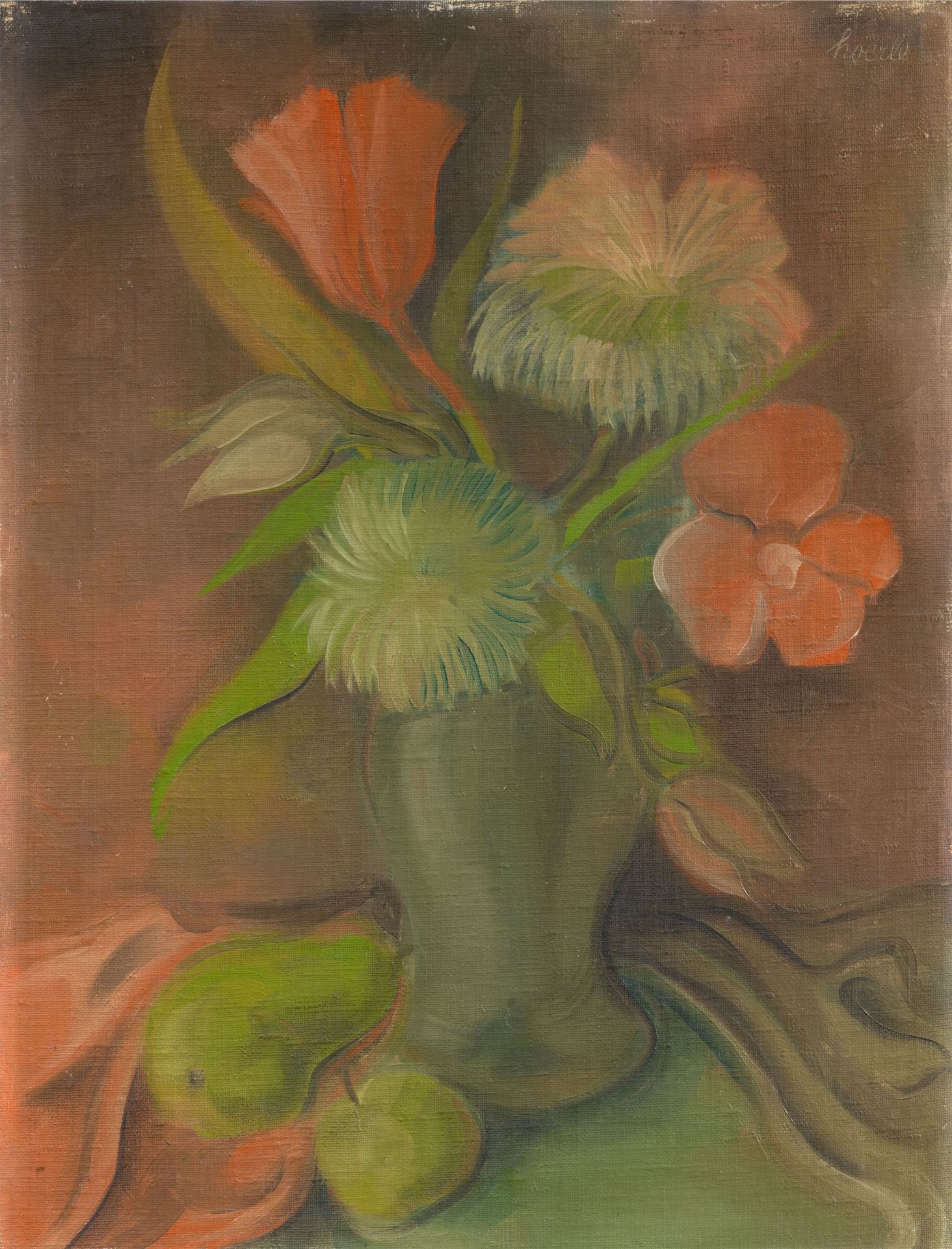 Heinrich Hoerle, Blumenstillleben mit Vase