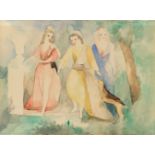 Marie Laurencin, Trois jeunes filles au chien, rose, bleu et vert