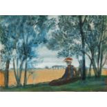 August Macke, Sitzendes Paar in einer Landschaft