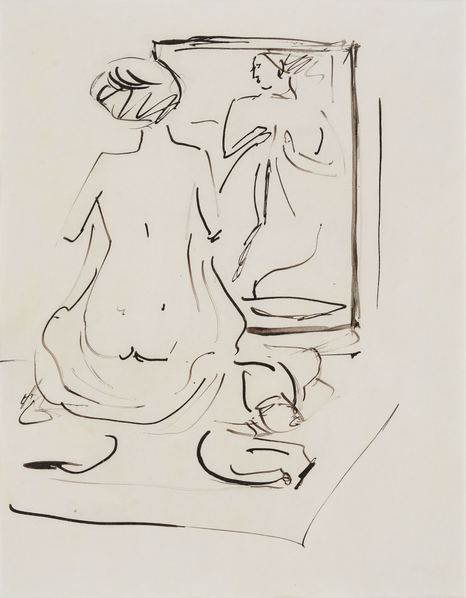 Ernst Ludwig Kirchner, Weiblicher Akt vor Spiegel