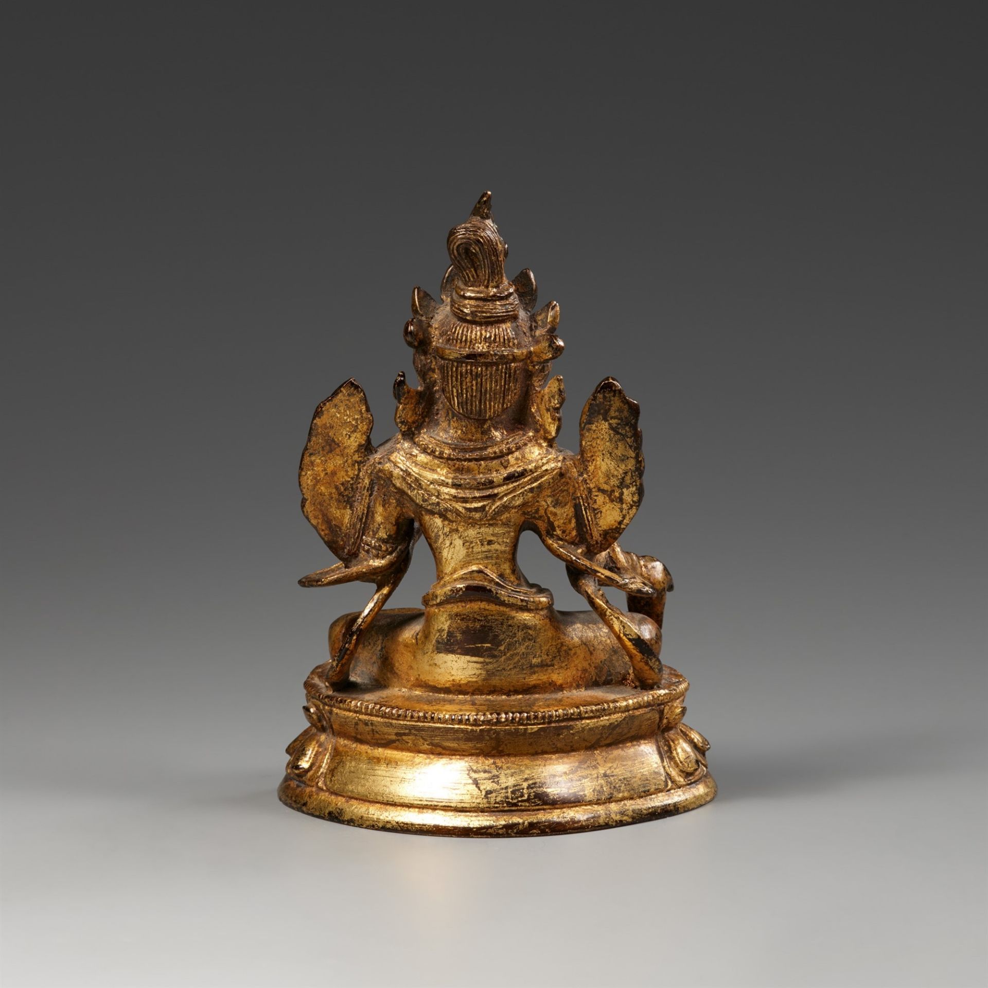 A Tibetan gilt bronze figure of the Green Tara (Shyamatara). 19th/20th century - Image 2 of 2