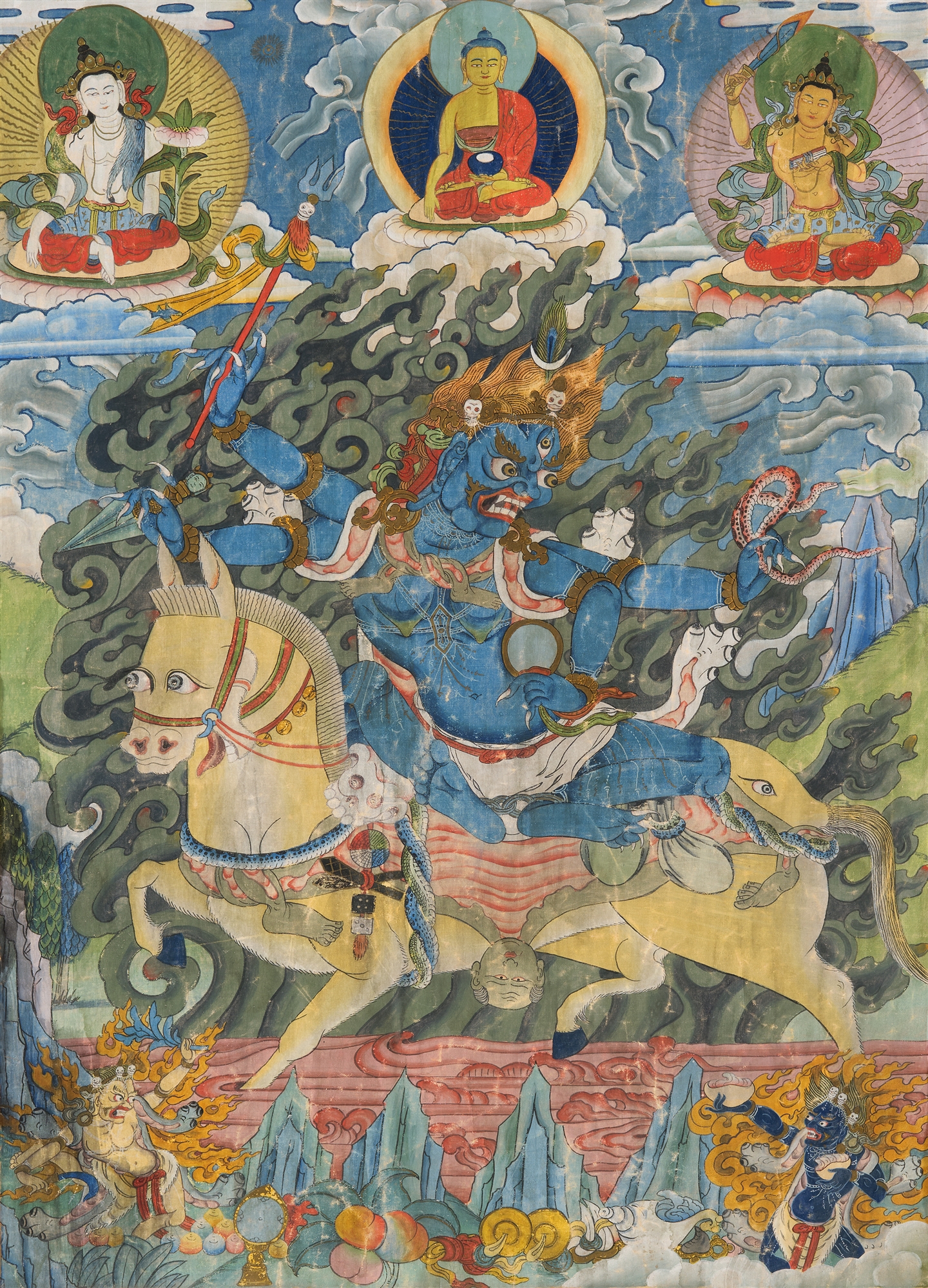 A Tibetan Thangka of Palden Lhamo. Late 19th/early 20th century