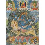 A Tibetan Thangka of Palden Lhamo. Late 19th/early 20th century