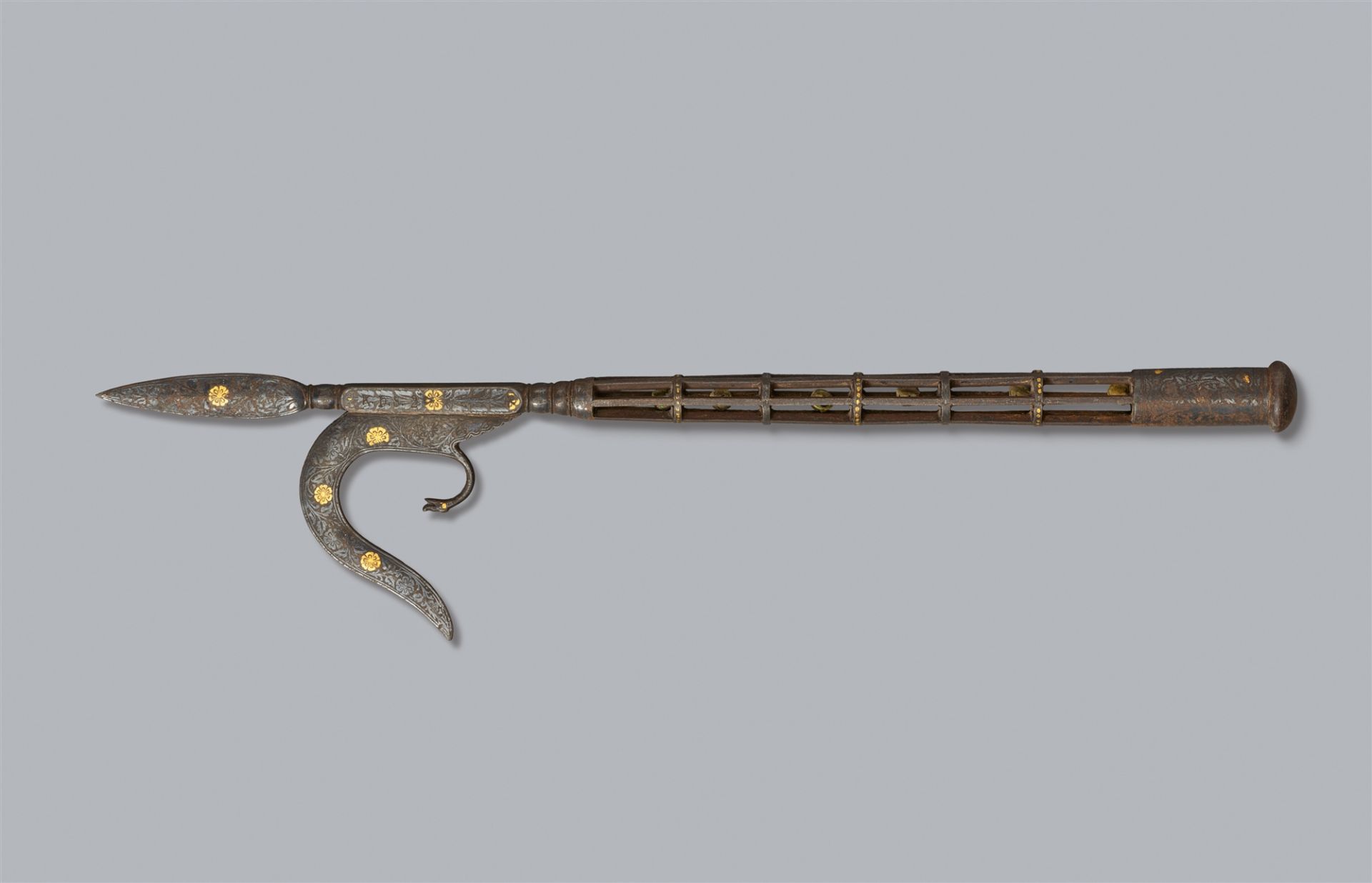 A damascened steel (koftgari) ankus. India, Gujarat/Rajasthan. 19th century