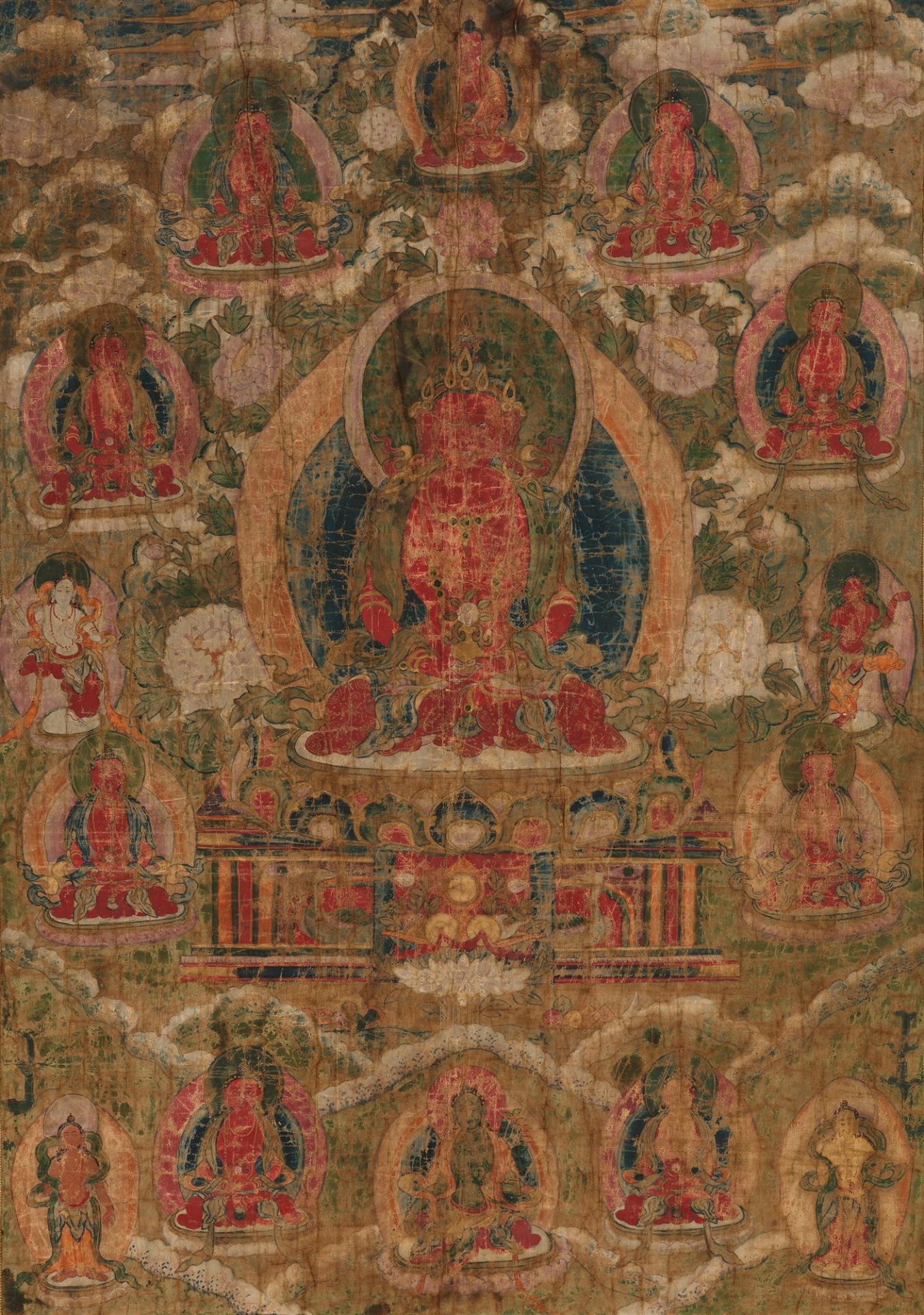 A Tibetan Thangka of Buddha Amitayus. 19th century