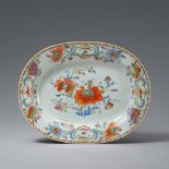 An oval platter from the 'Pompadour' service. Qianlong period, around 1745
