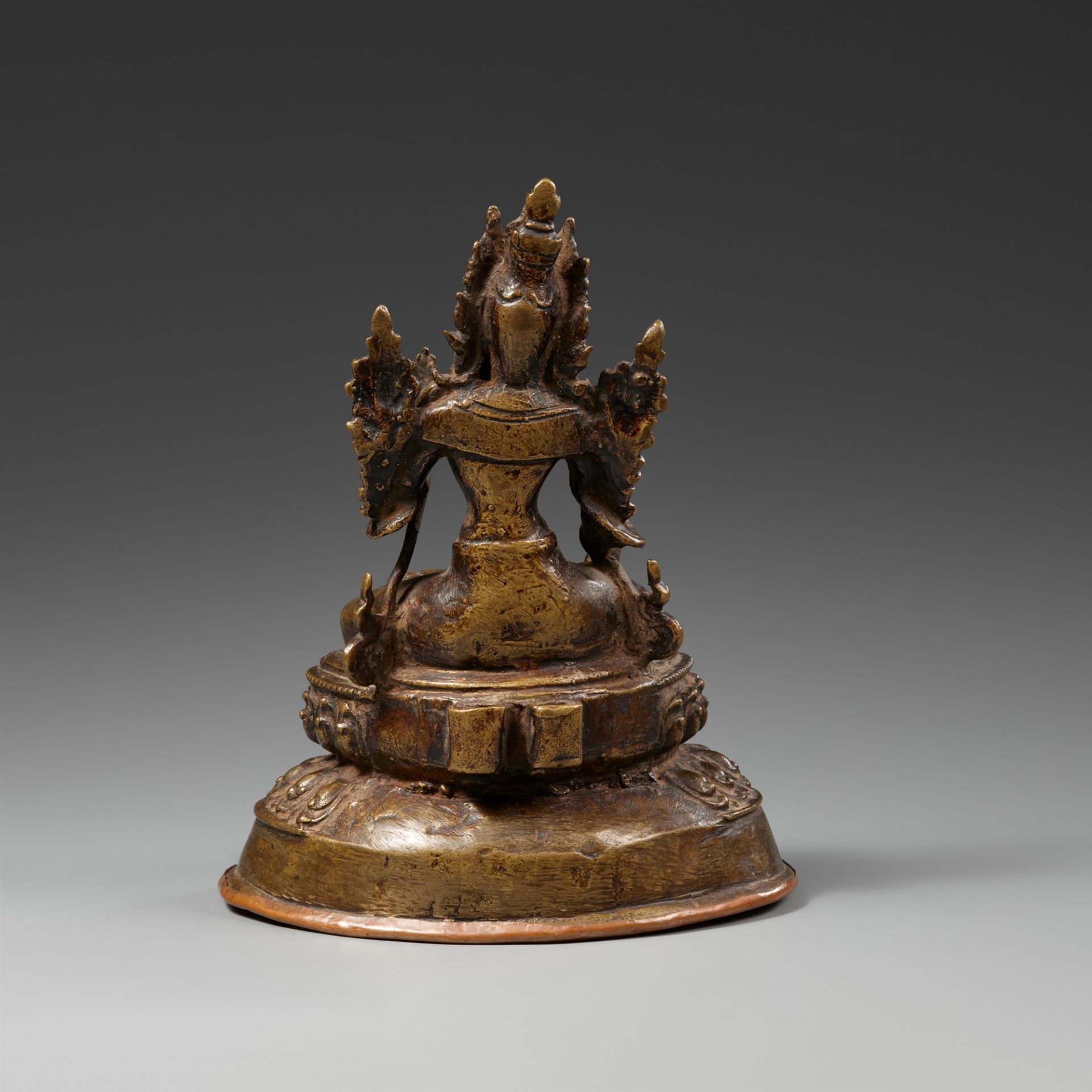 Grüne Tara (Shyamatara). Bronze. Nepal, 19. Jh. - Bild 2 aus 2