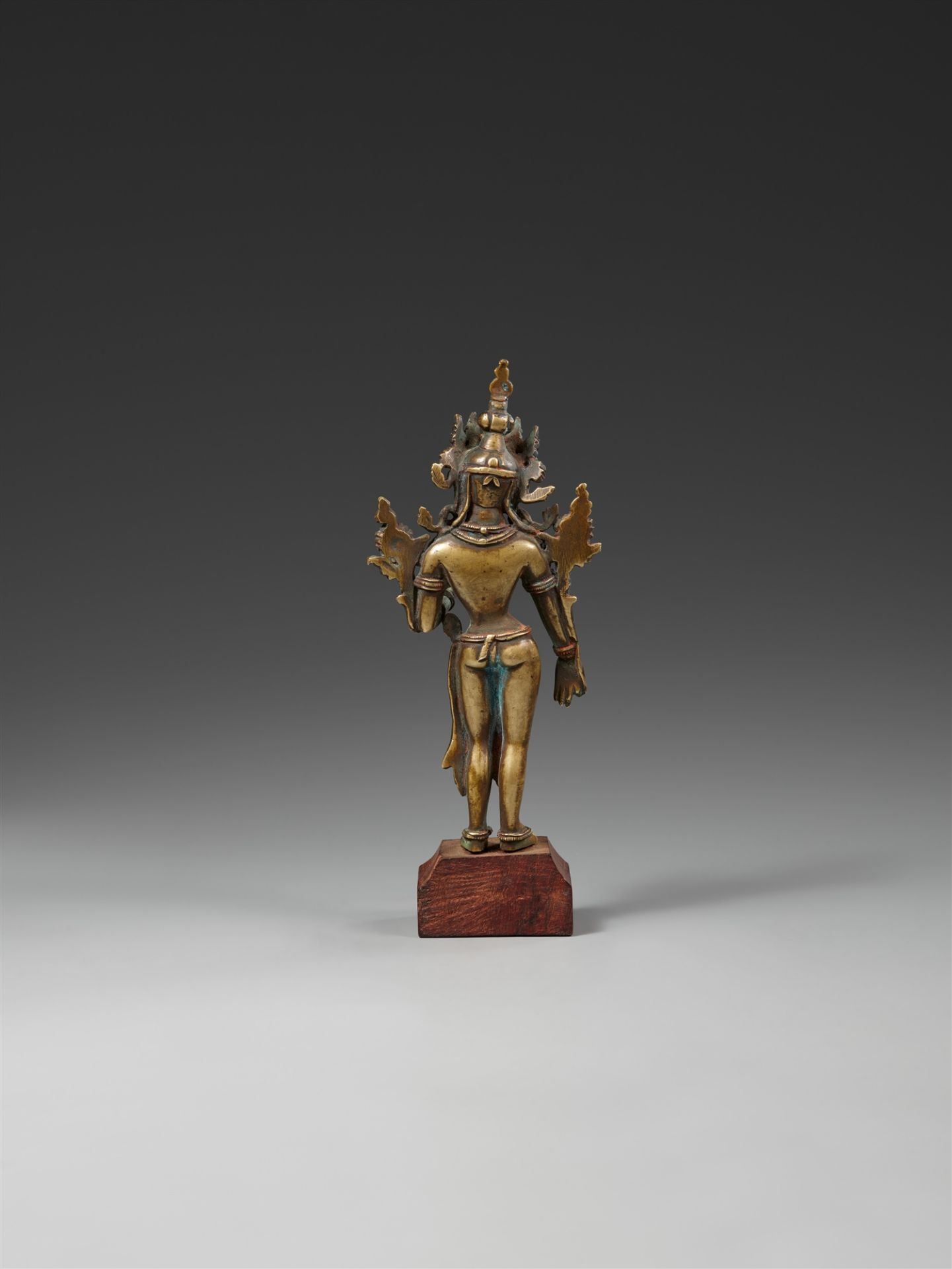 A Pala-style brass figure of Bodhisattva Padmapani - Image 2 of 2