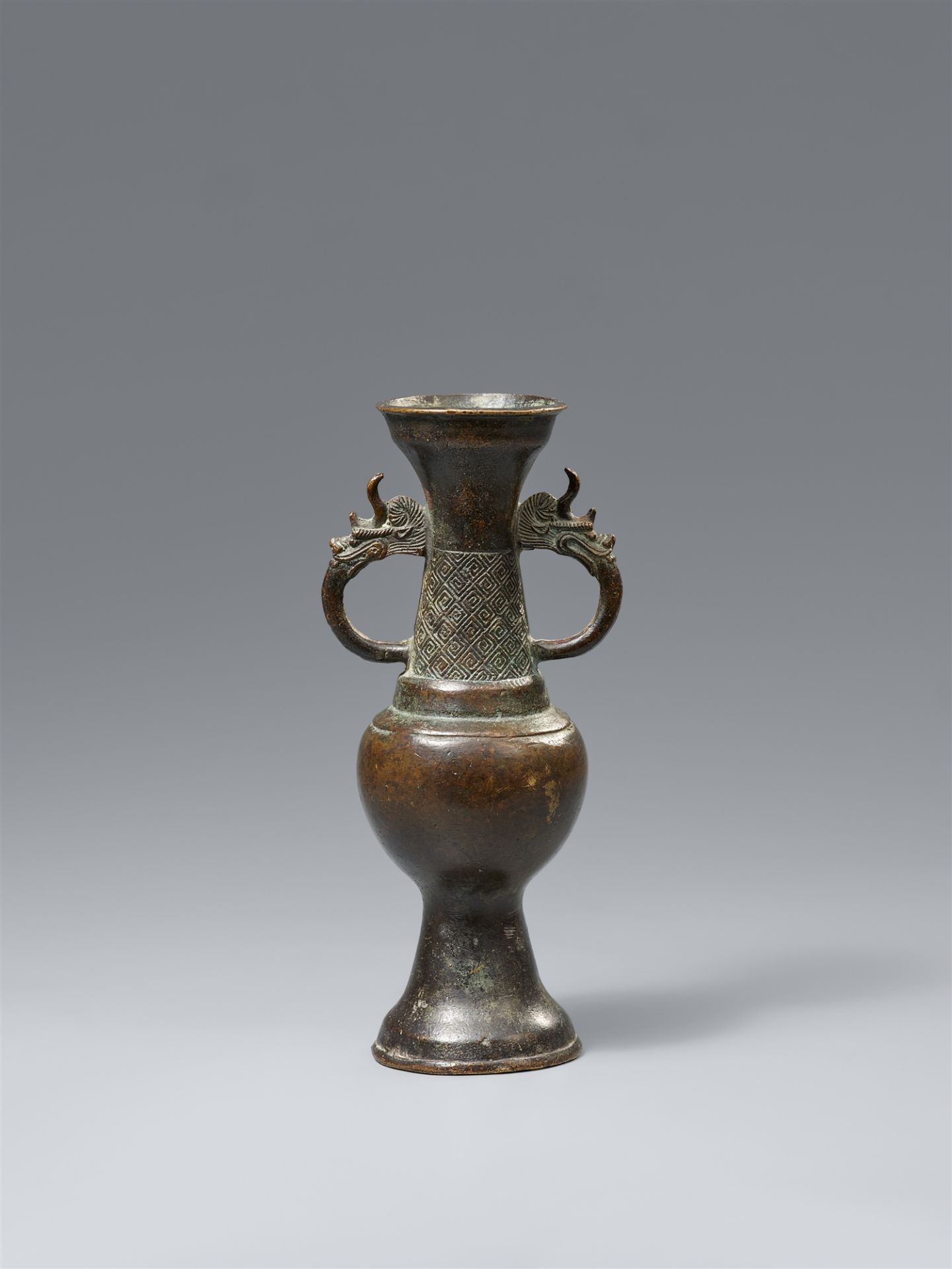 A small bronze vase. Yuan/early Ming dynasty