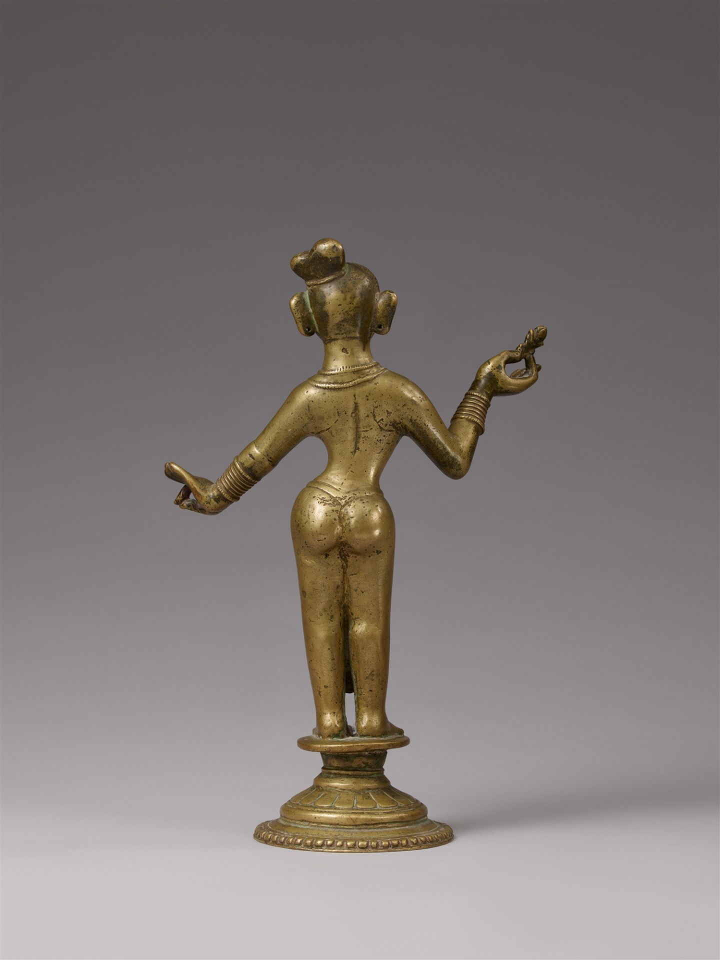 An Orissa copper alloy figure of Radha. Eastern India. Probably 19th century - Image 2 of 2