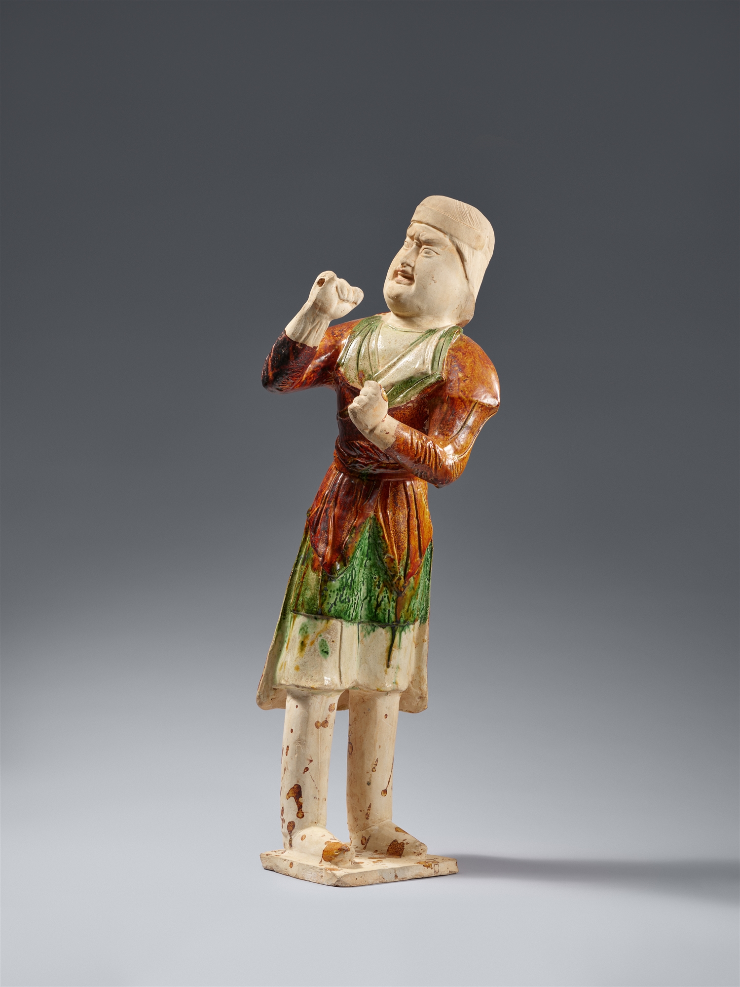 A large sancai figure of a groom. Tang dynasty (618-907)