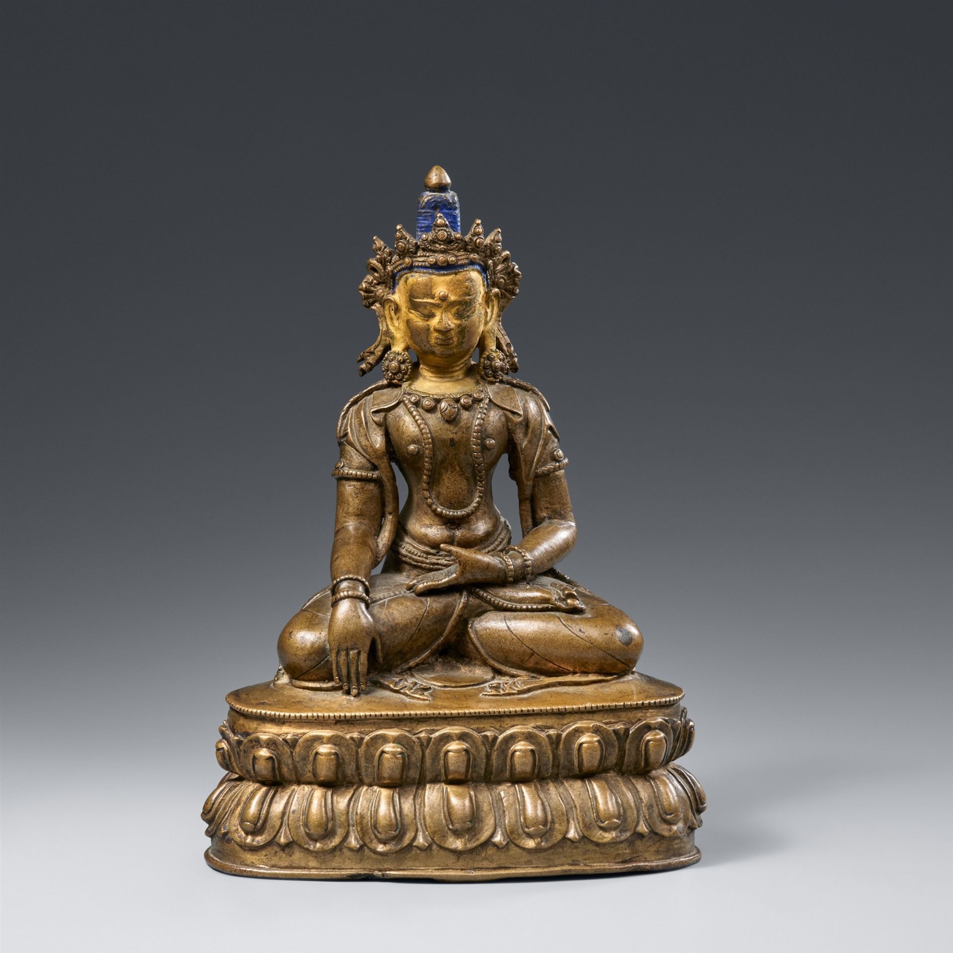 Bodhisattva Avalokiteshvara. Gelbliche Bronze. Möglw. 16. Jh.
