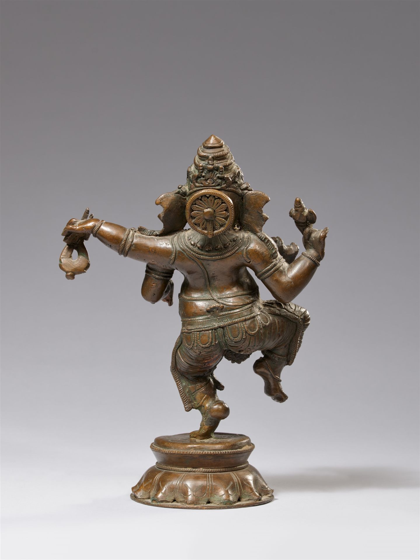 A South Indian bronze figure of a dancing Ganesha. 19th century - Image 2 of 2