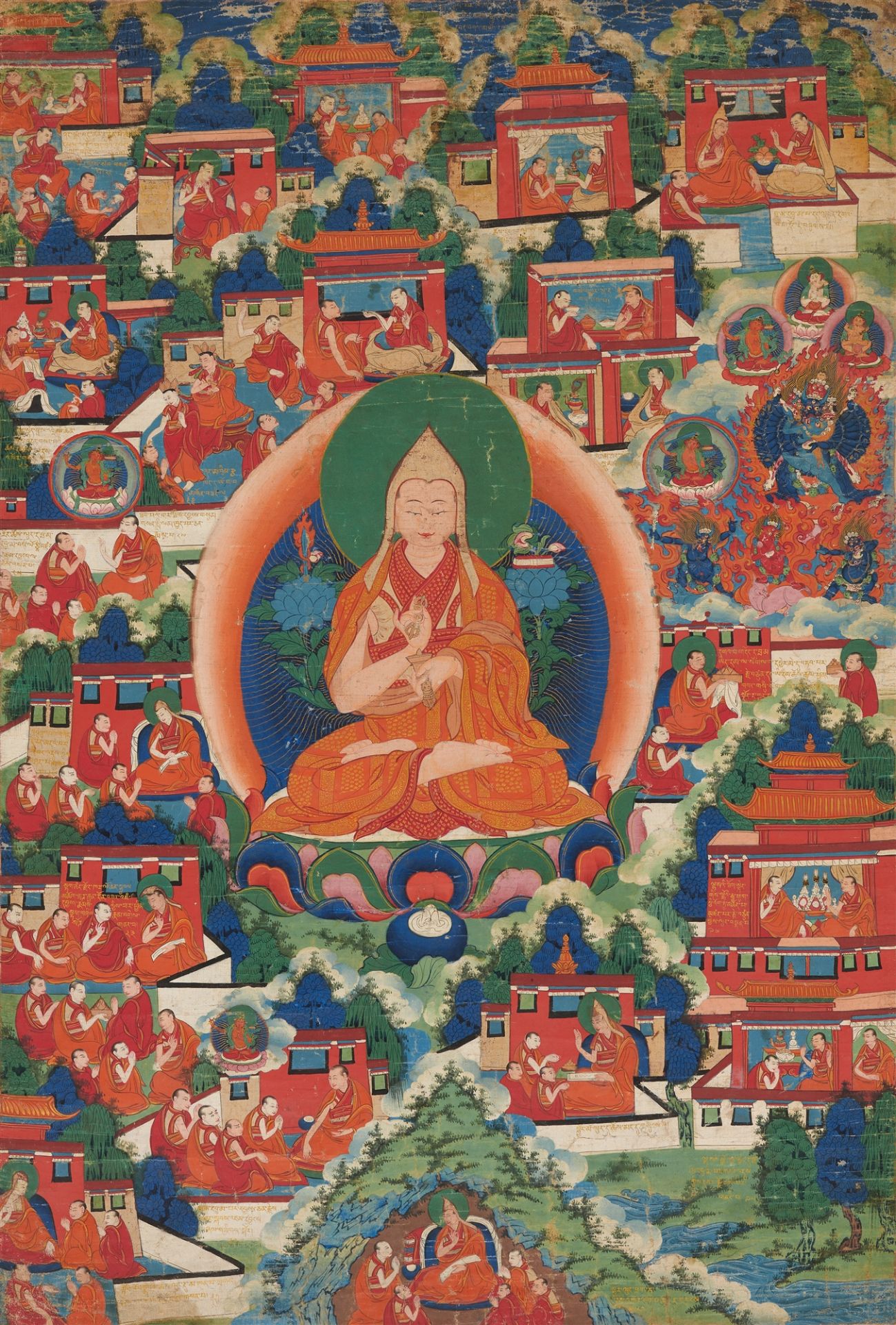 Thangka des Tsongkhapa. Tibet, 19. Jh.