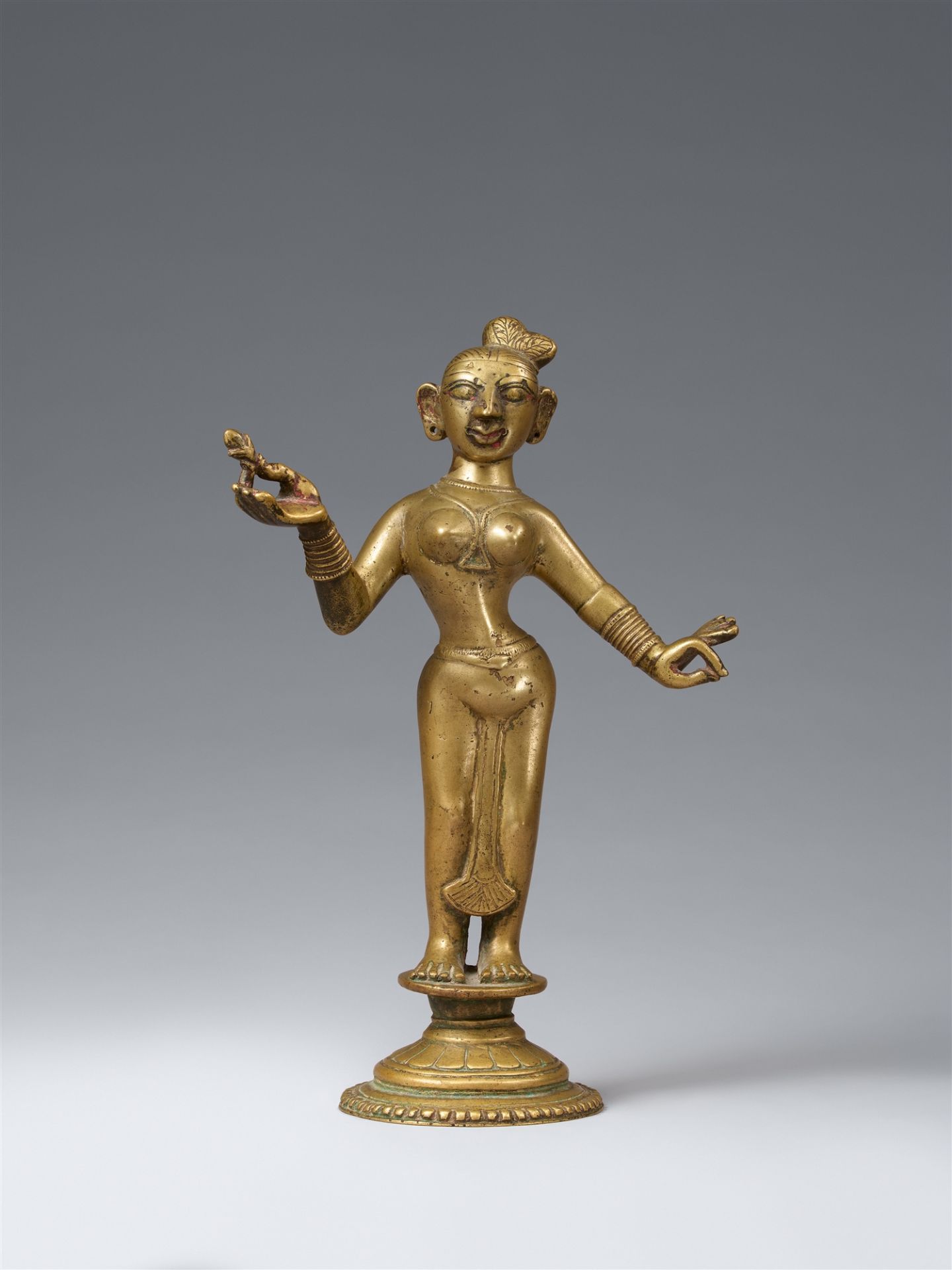 An Orissa copper alloy figure of Radha. Eastern India. Probably 19th century