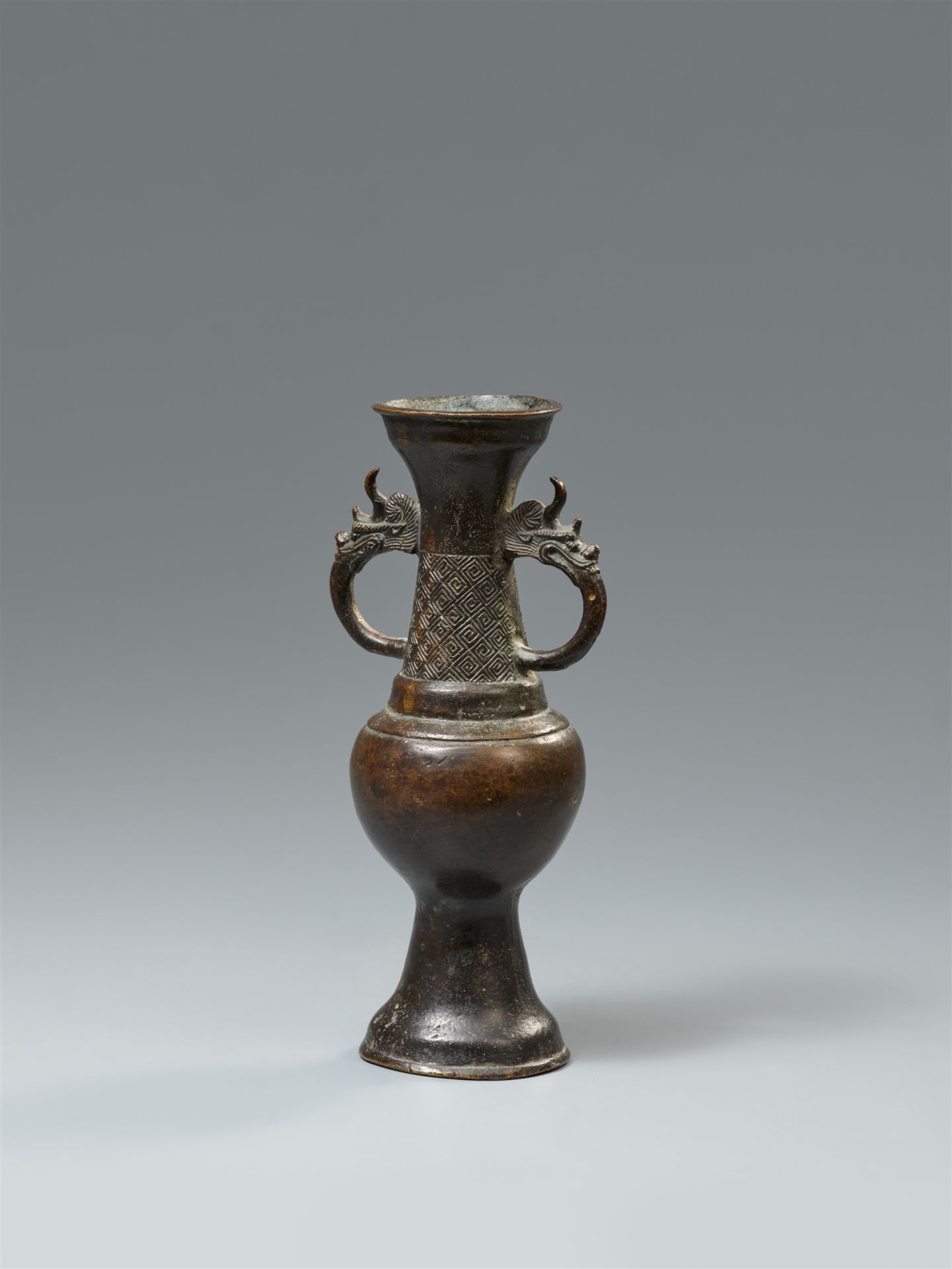 A small bronze vase. Yuan/early Ming dynasty - Image 2 of 2