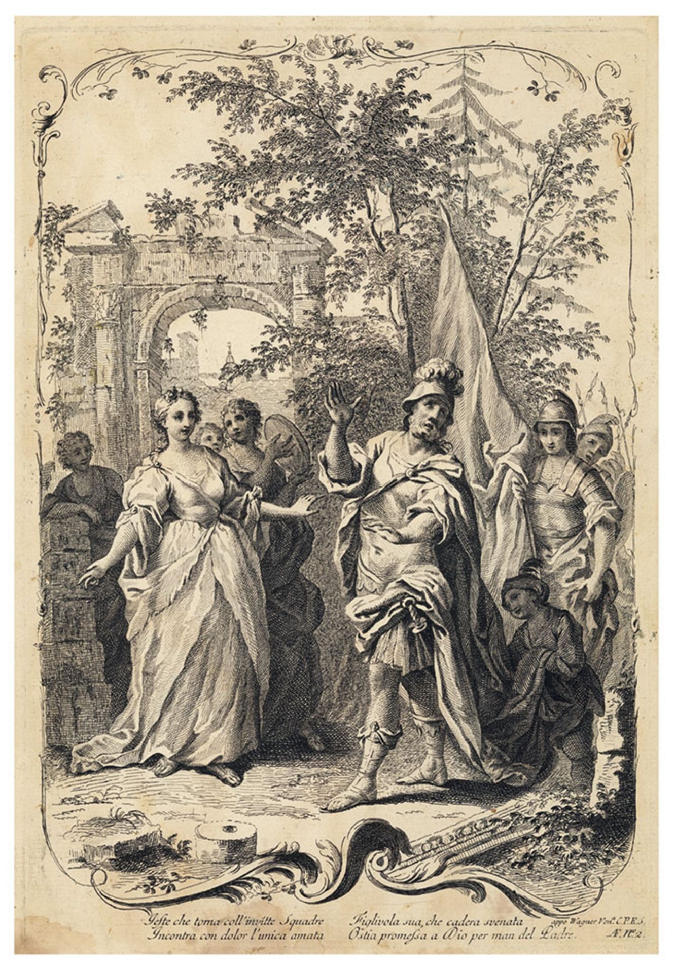 Jephta begegnet seiner Tochter, Franz Thaddäus Menteler d.Ä. (1712 - 1789), Zug (Schweiz). - Bild 2 aus 2