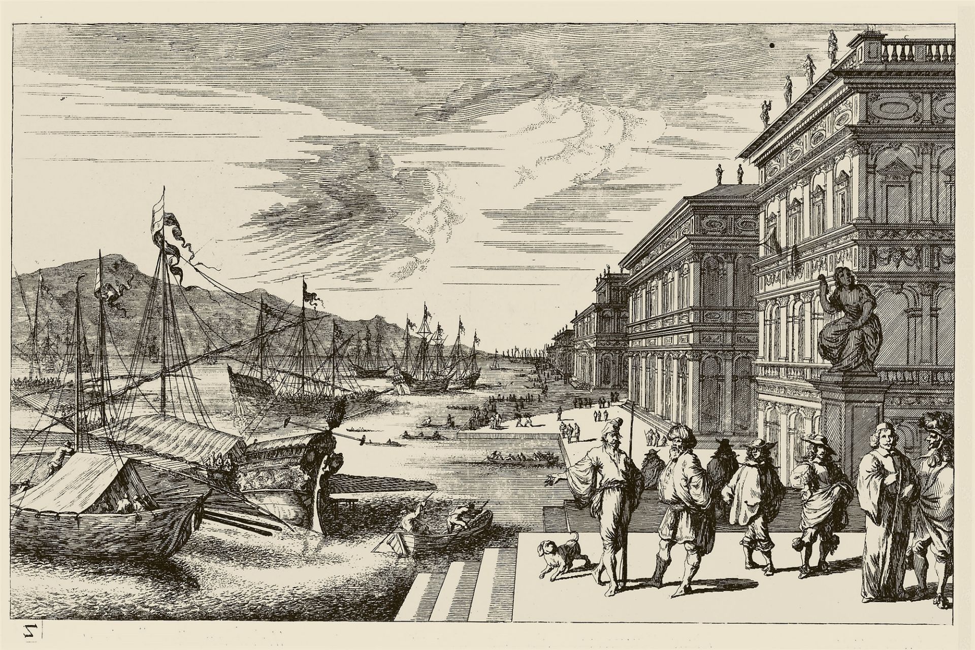 Venezianische Vedute, Johann Wolfgang Baumgartner, Augsburg, um 1740. - Bild 3 aus 3