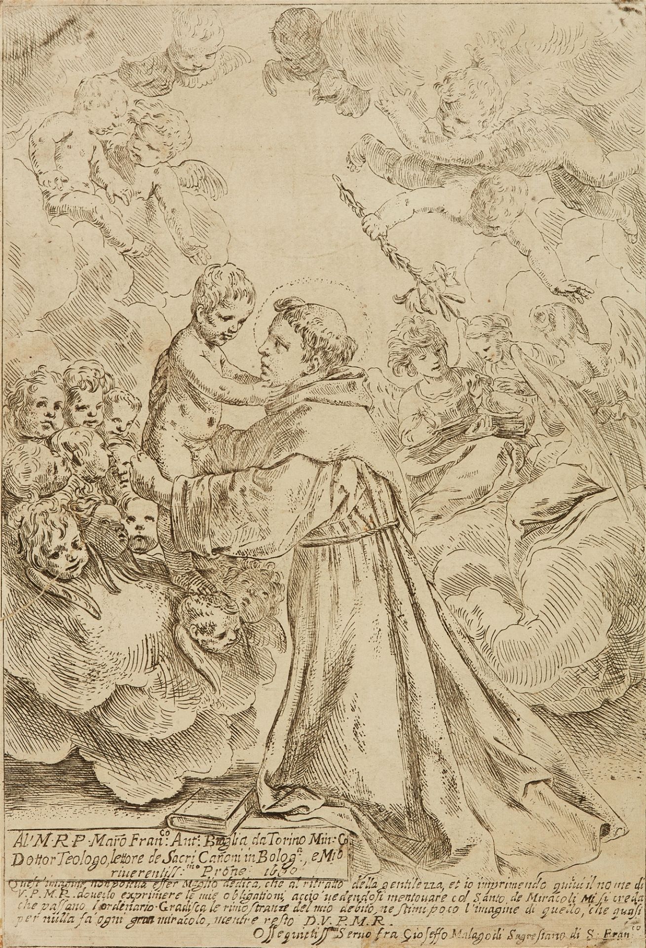 Heiliger Antonius von Padua und die Erscheinung des Jesuskindes, Böhmisch-österreichische Malschule, - Bild 2 aus 2