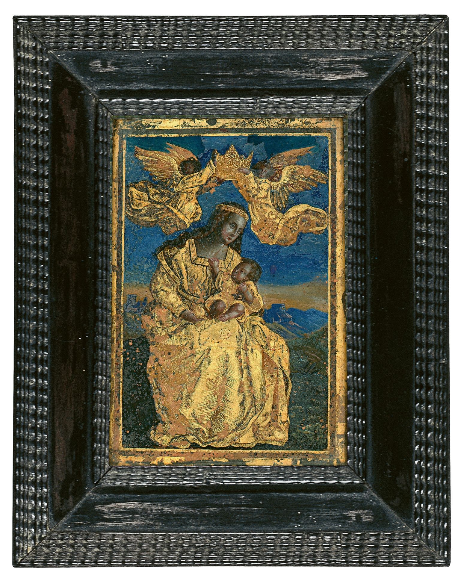 Madonna, gekrönt von zwei Engeln, Italien, zweite Hälfte 16. Jh.