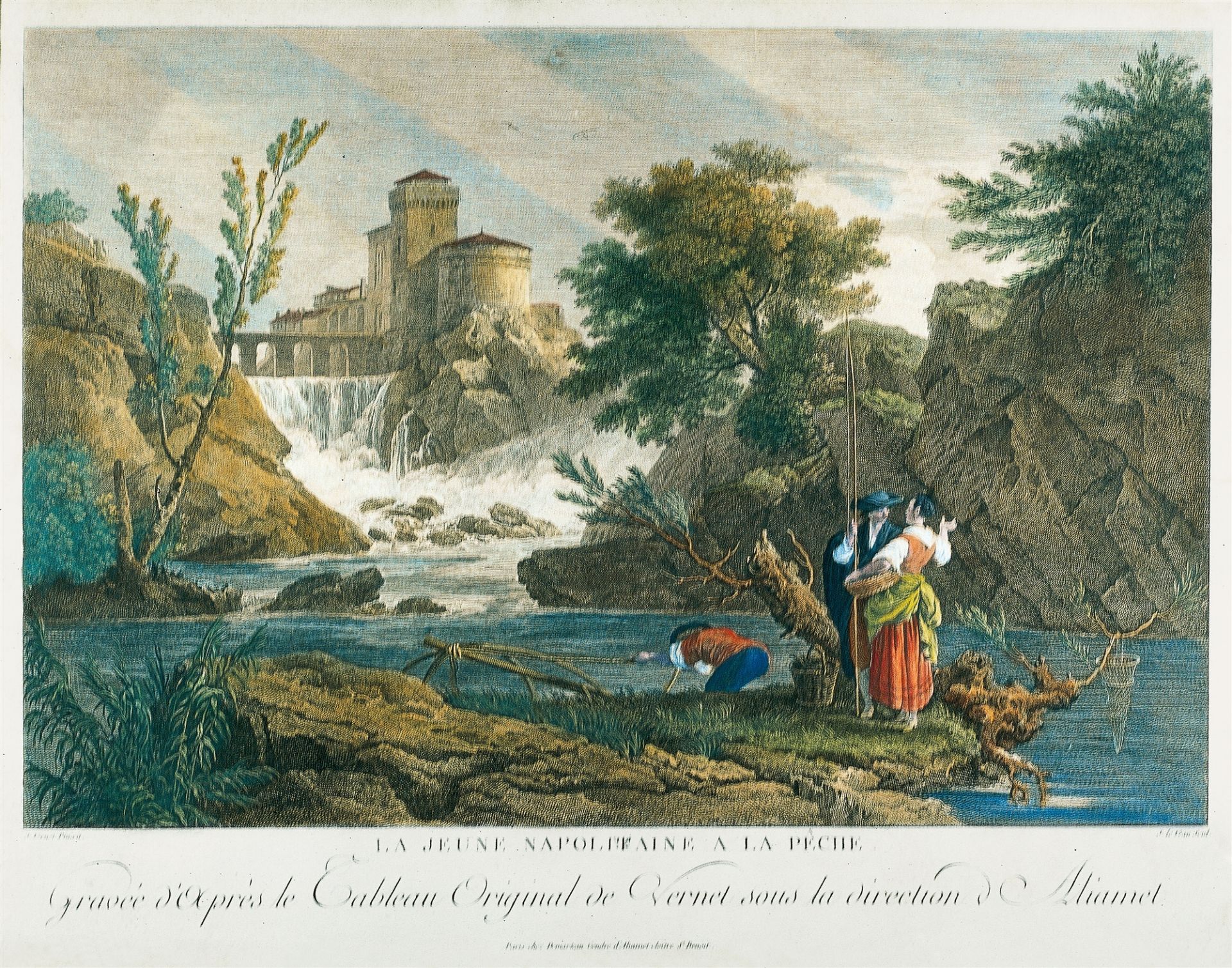Fischer am Fluss, Augsburg, um 1770. - Bild 2 aus 3