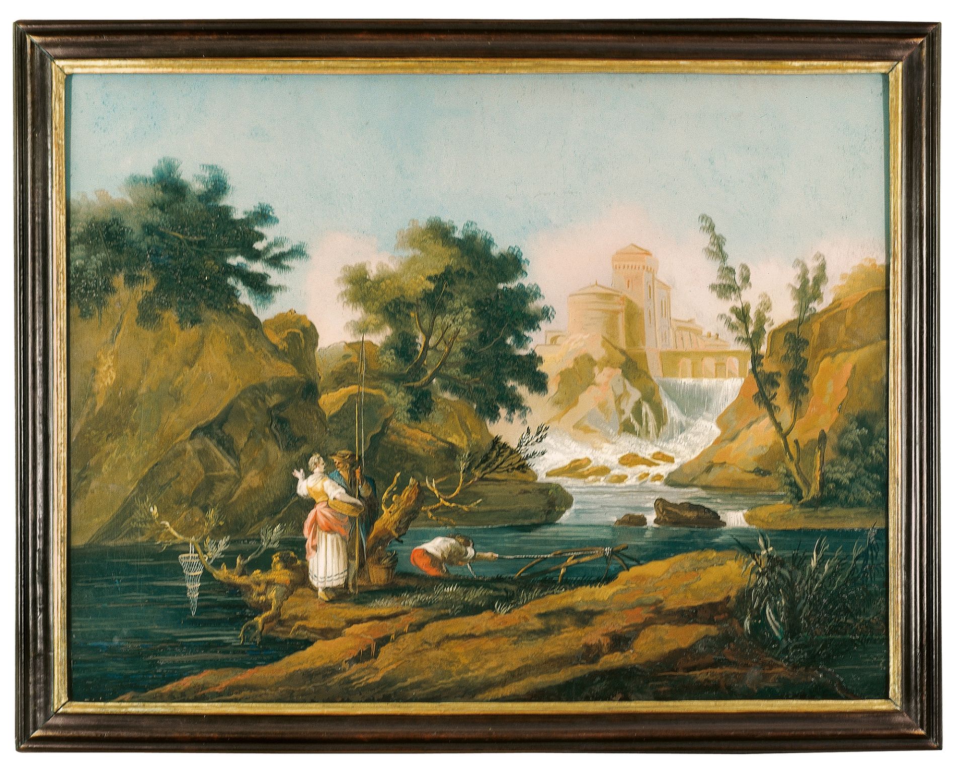 Fischer am Fluss, Augsburg, um 1770.