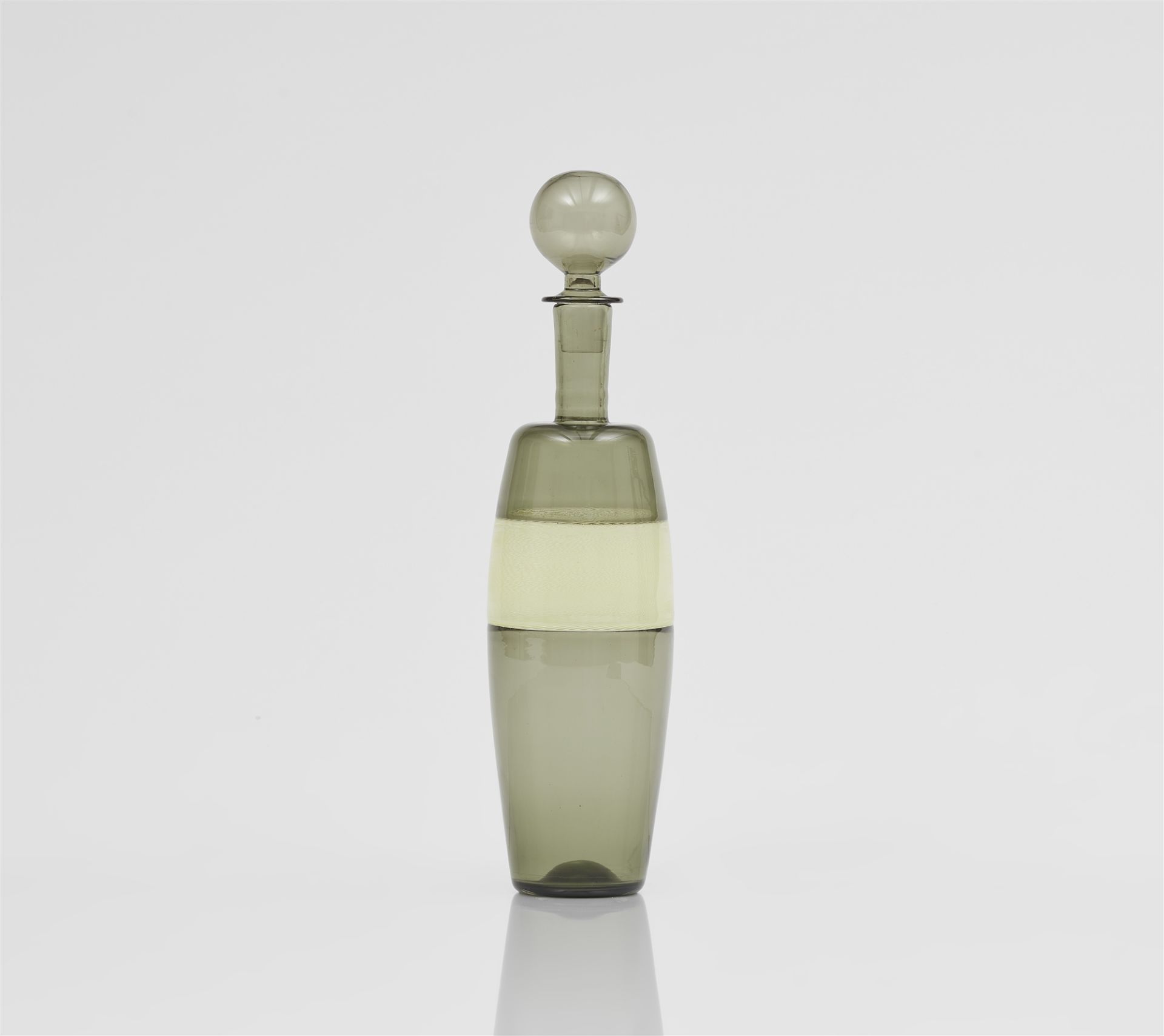 Flasche 'doppio incalmo', Venini & C., Murano, der Entwurf Paolo Venini, um 1956, die Ausführung zei