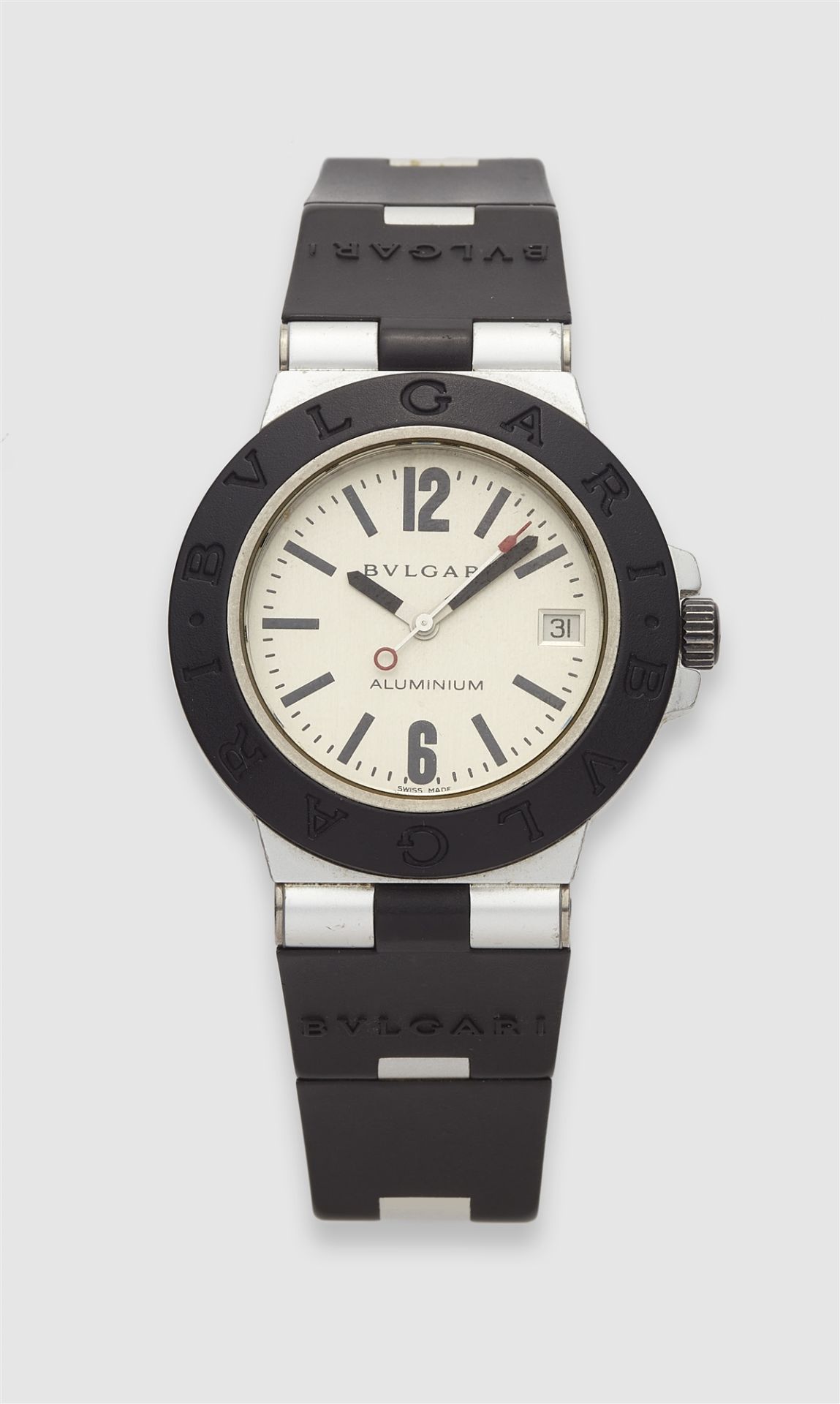 An automatic aluminium Bulgari gentleman's wristwatch.