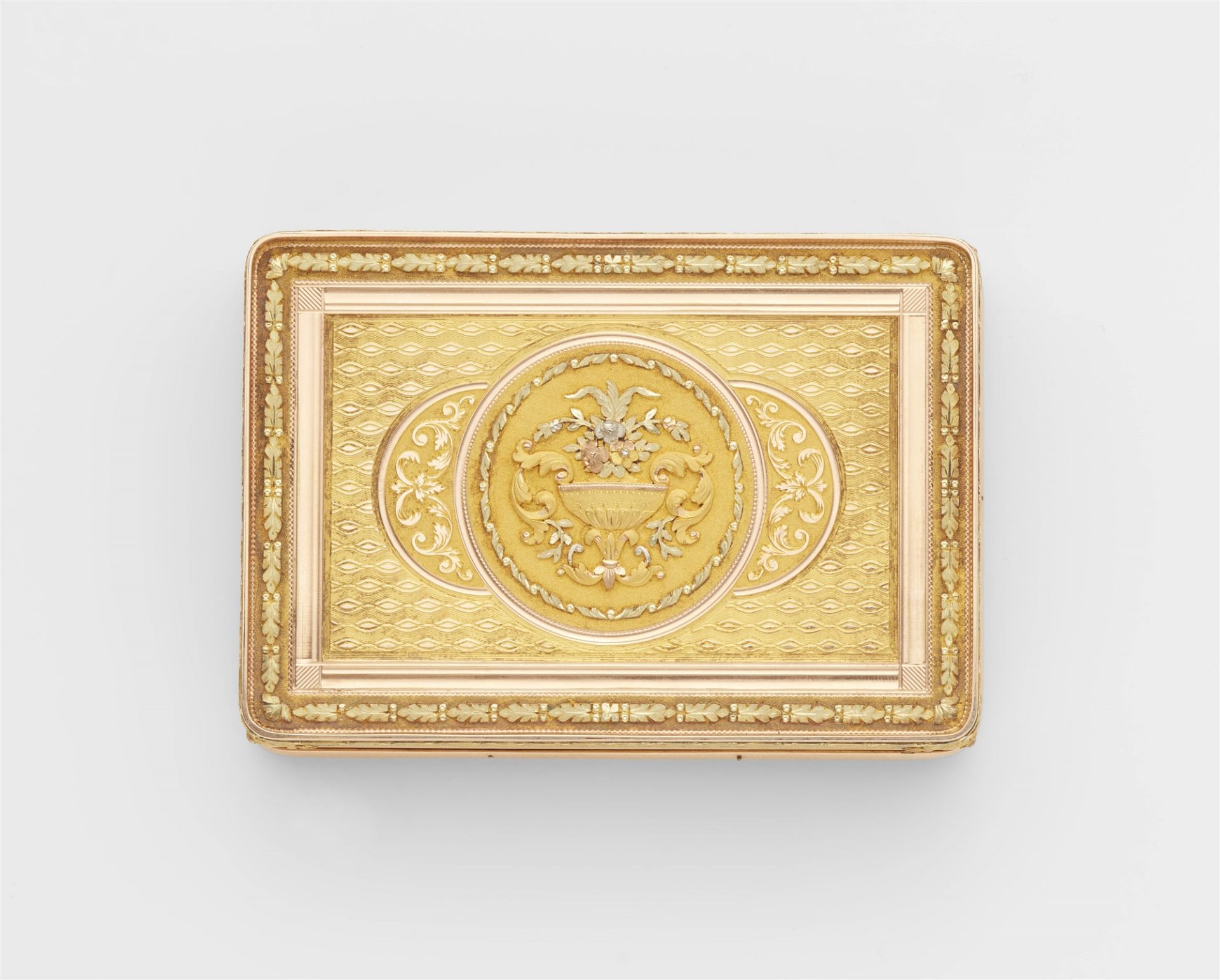 A German 14k four colour gold box with portrait of the electoral prince and landgrave Wilhelm II von - Image 7 of 9