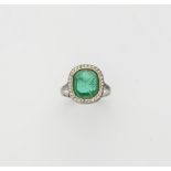 Belle Époque Ring mit kolumbianischem Smaragd
