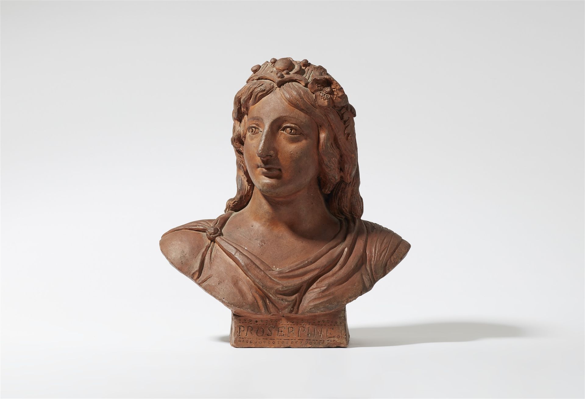 A terracotta bust of Proserpina
