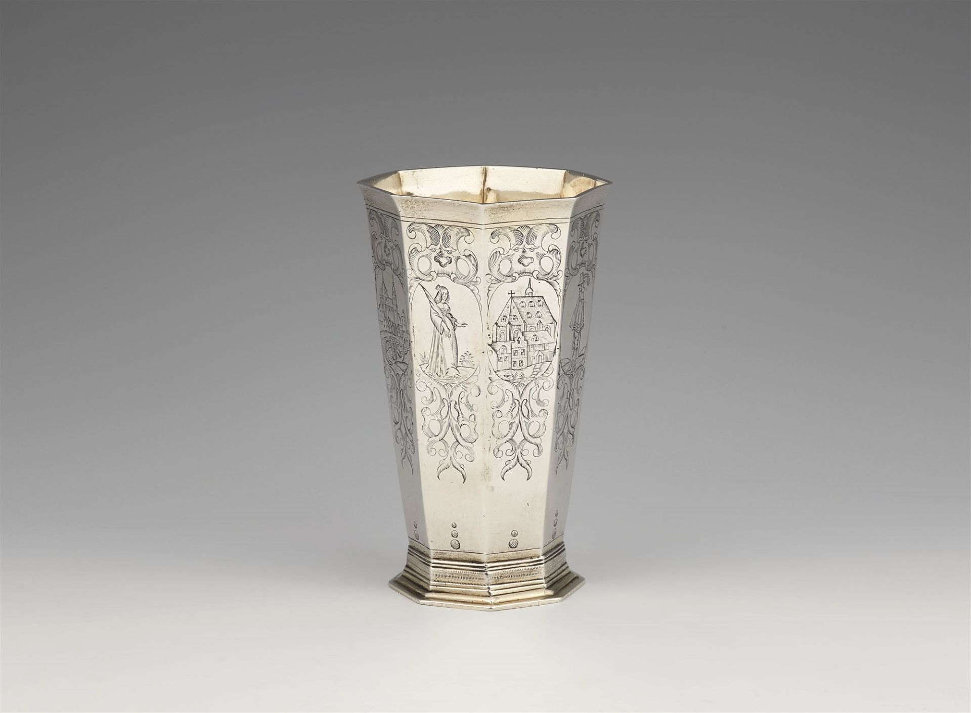 An important Hamburg parcel gilt silver beaker - Image 4 of 7