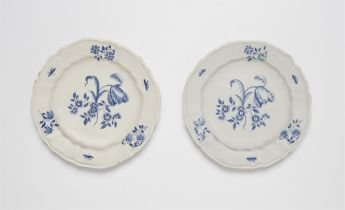 Two Magdeburg faience plates with tulip motifs