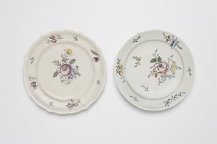 Two faience plates with identical decor