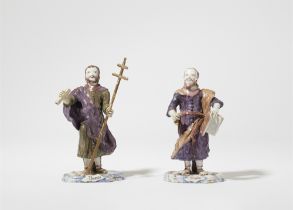 Two faience figures of Apostles
