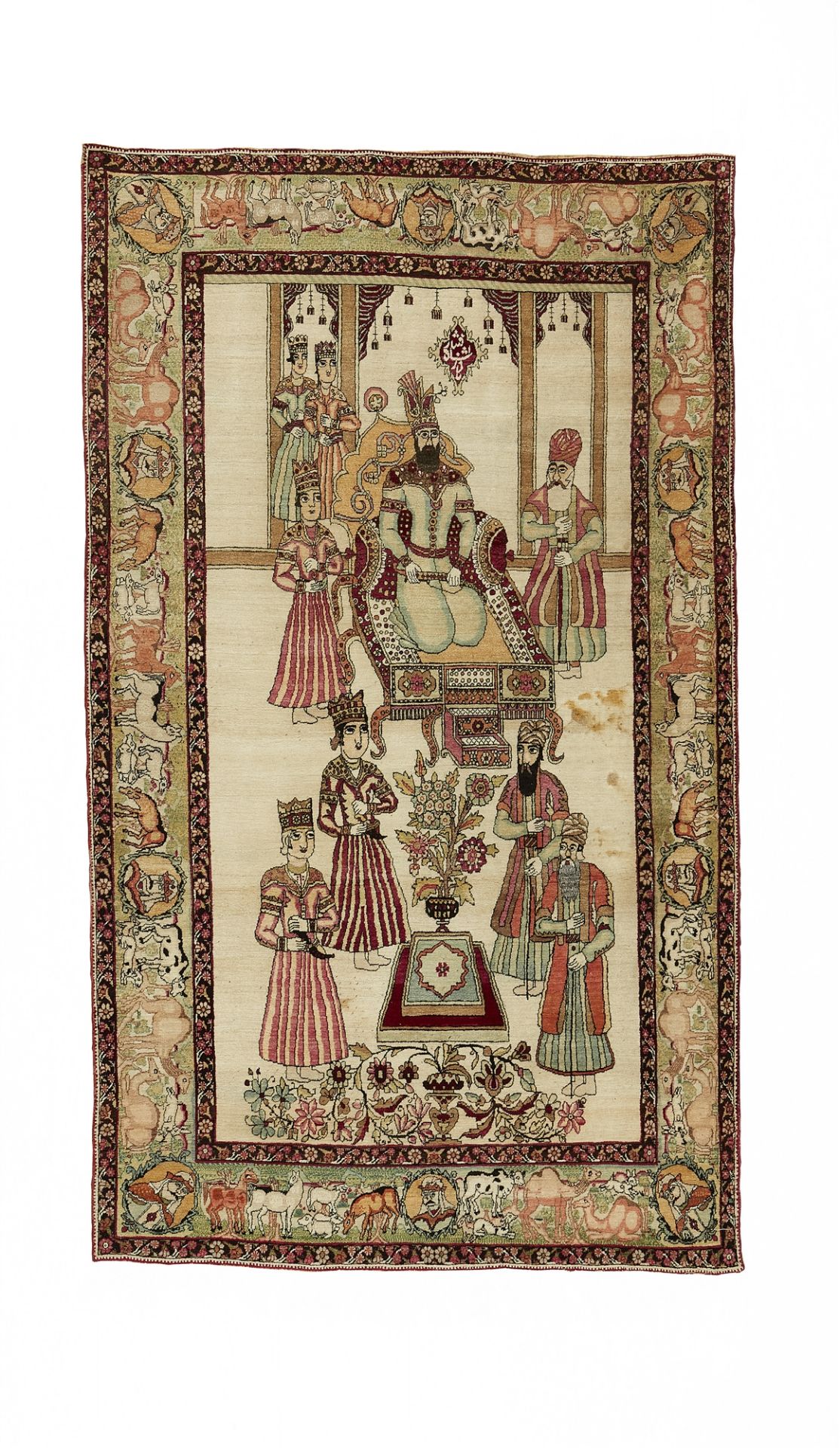 A Kerman Ravar rug with Nader Shah