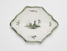 A Proskau faience plate with architectural decor
